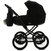 Knirpsenland Retro Style 2.0 Kinderwagen Schwarz – Luxus Kombikinderwagen | Black Edition