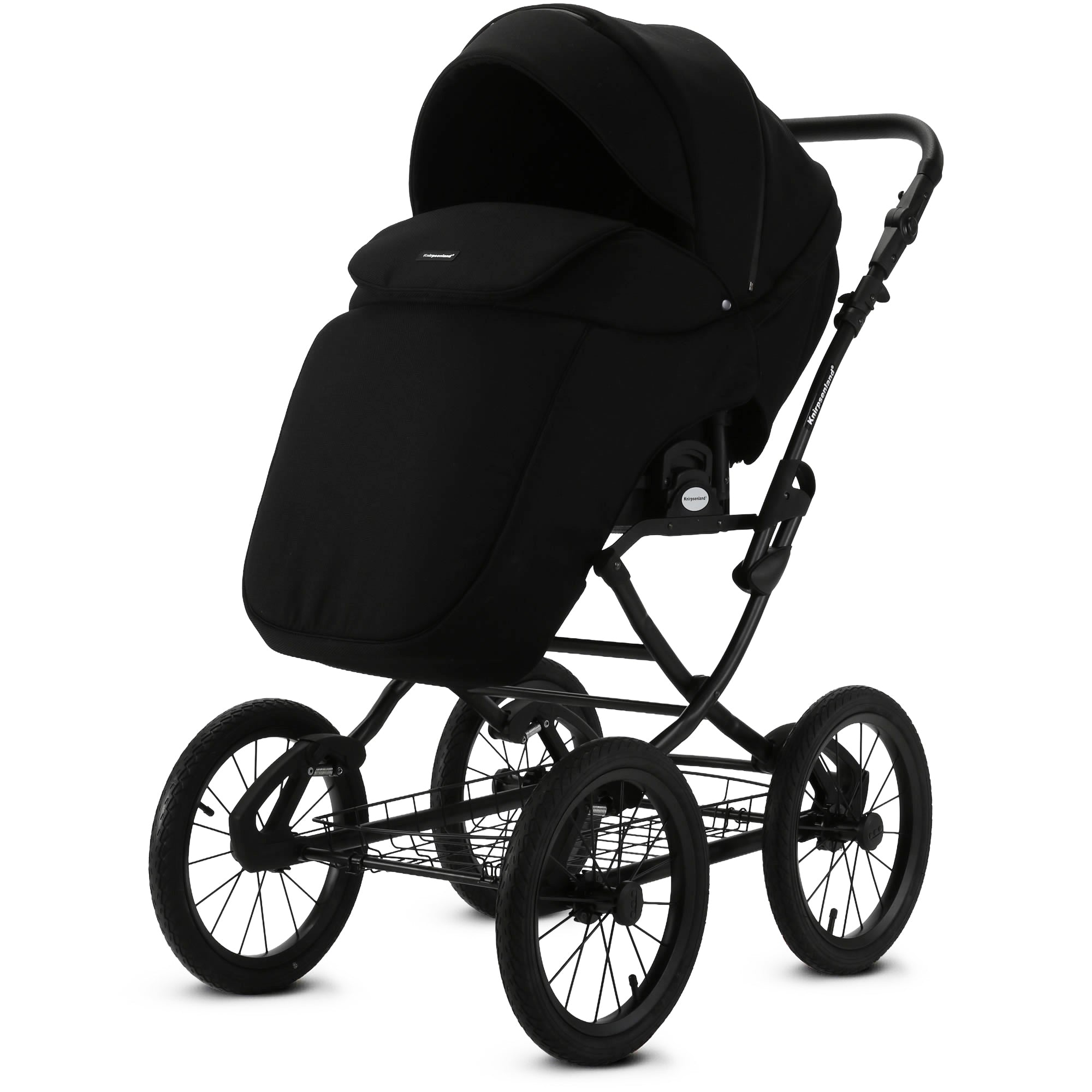 Knirpsenland Retro Style 2.0 Kinderwagen Schwarz – Luxus Kombikinderwagen | Black Edition