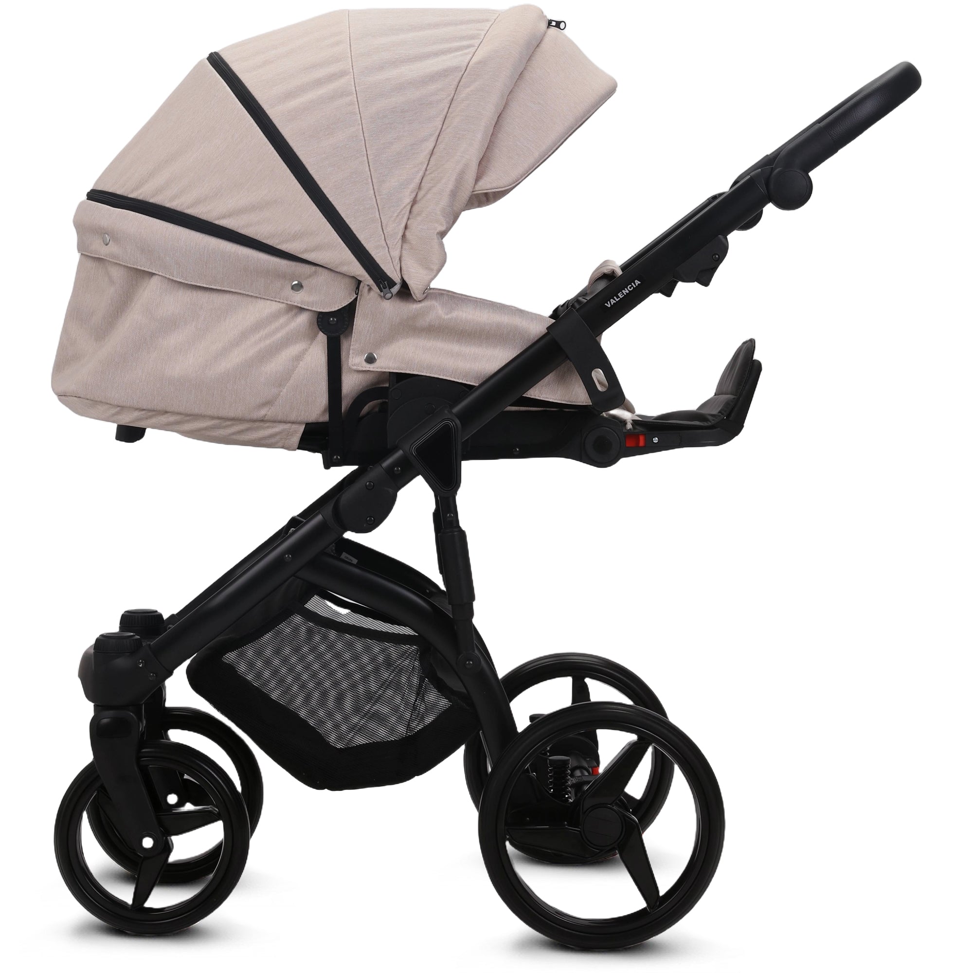 Knirpsenland Valencia Kombi Kinderwagen – Beige (Jeans-Optik)