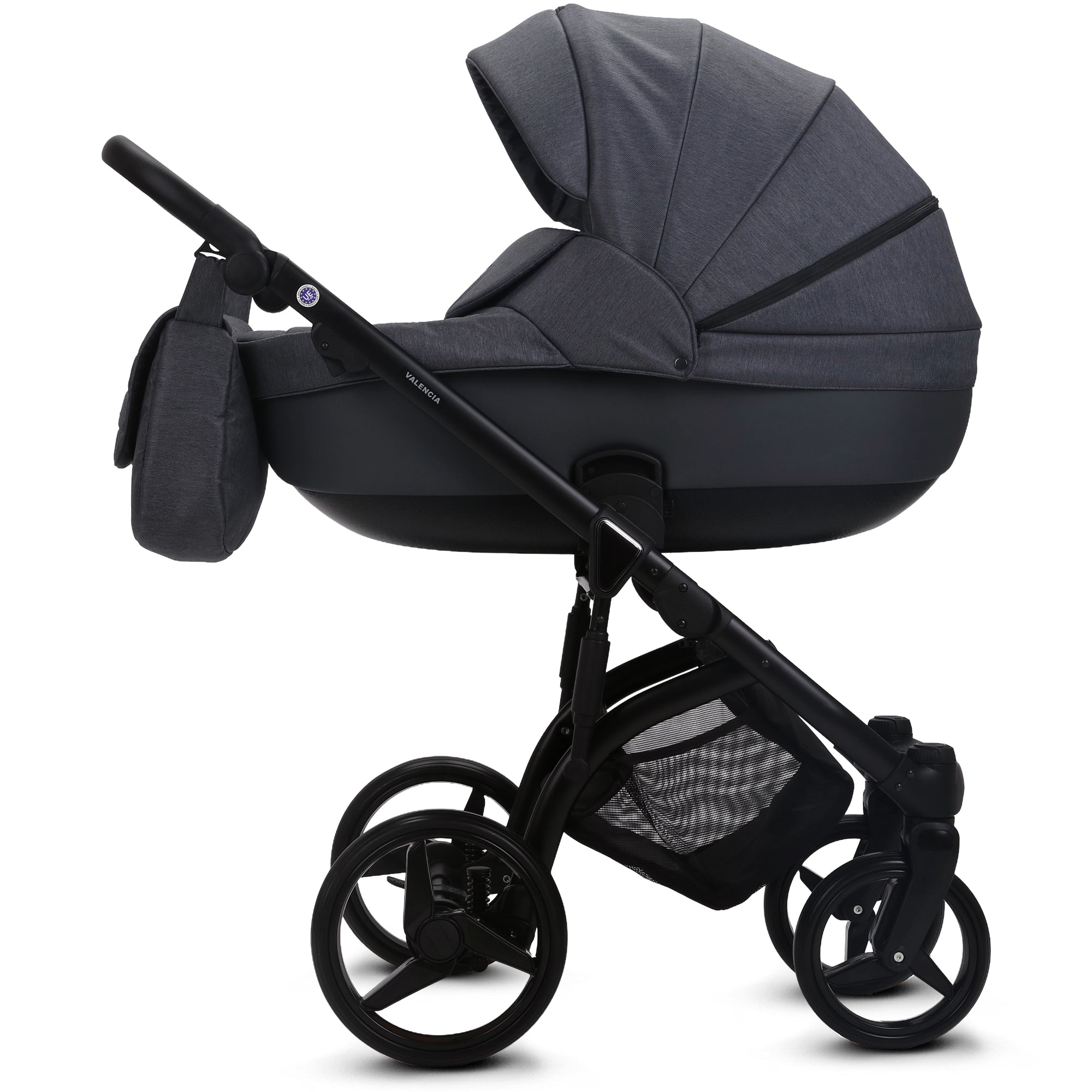 Knirpsenland Valencia Kombi Kinderwagen – Grau / Stone (Jeans-Optik)