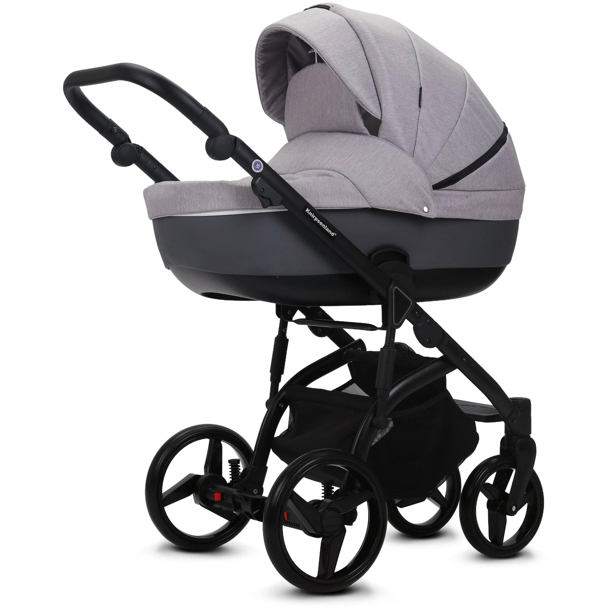 Knirpsenland Valencia Kombi Kinderwagen – Hellgrau / Dunkelgrau (Jeans-Optik)