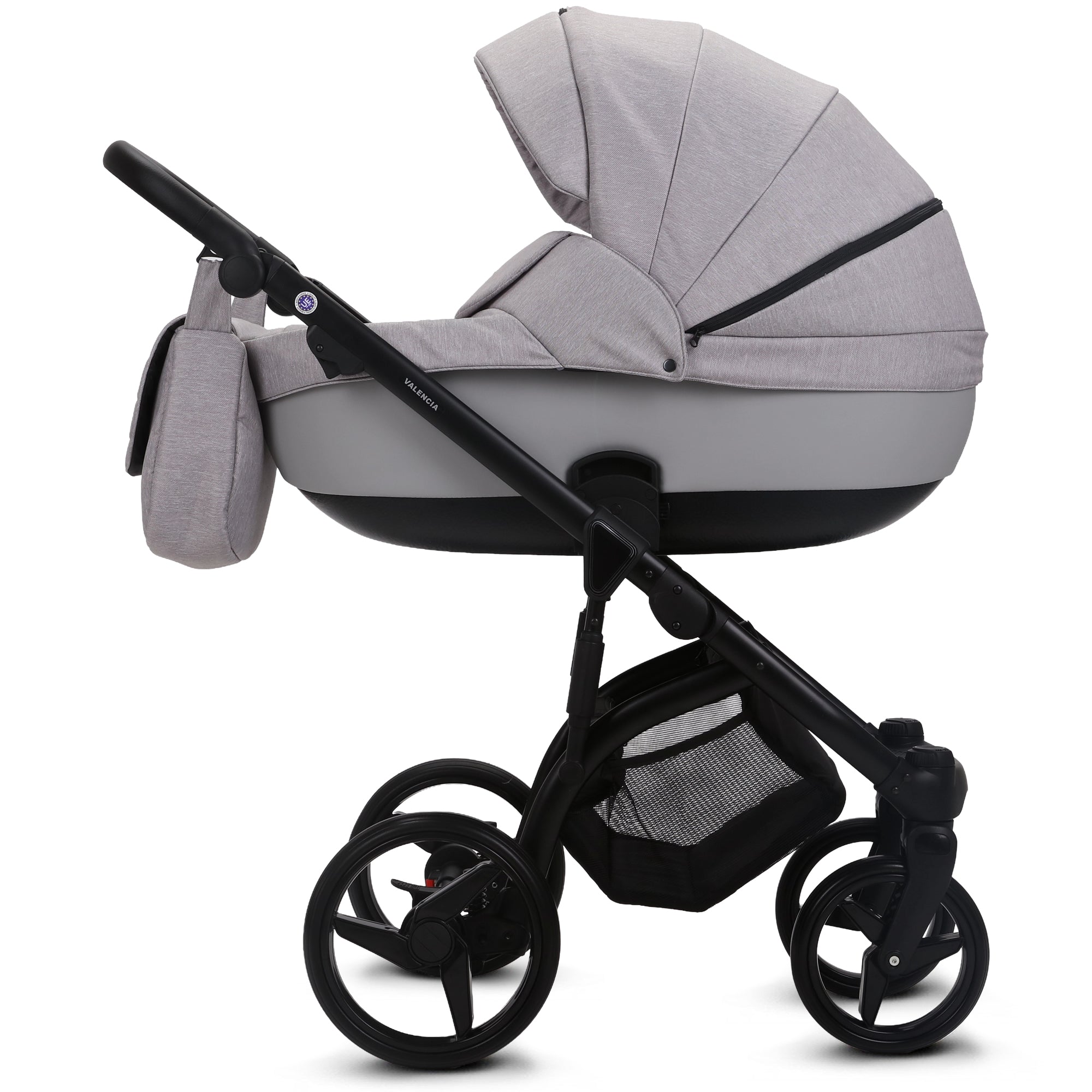 Knirpsenland Valencia Kombi Kinderwagen – Hellgrau (Jeans-Optik)