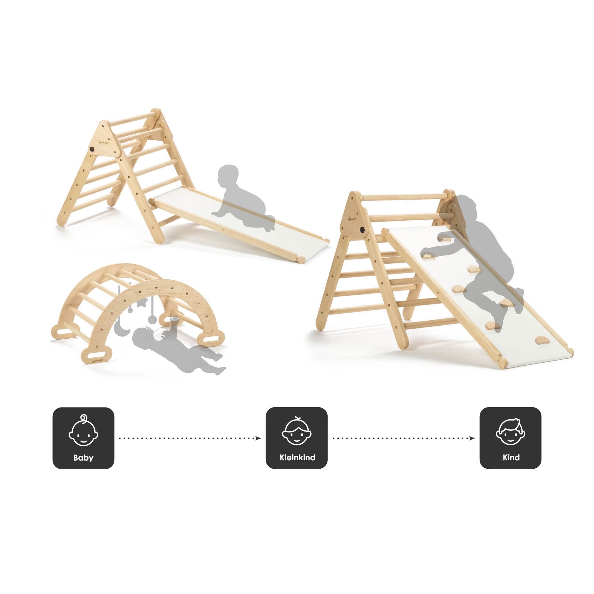 Klettergerüst Kletterdreieck Rutsche Kletterbogen Wippe 3in1 Montessori