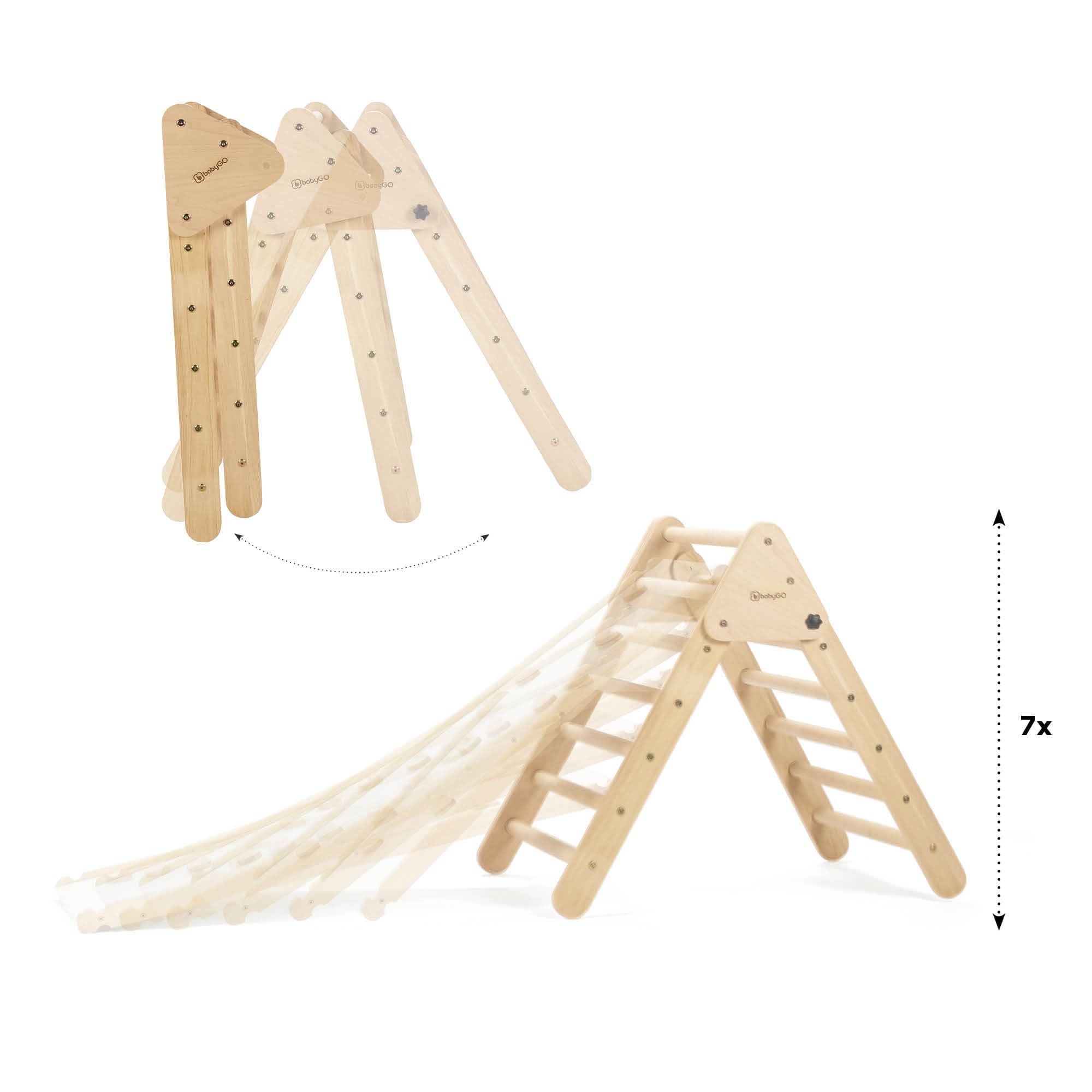 Klettergerüst Kletterdreieck Rutsche Kletterbogen Wippe 3in1 Montessori