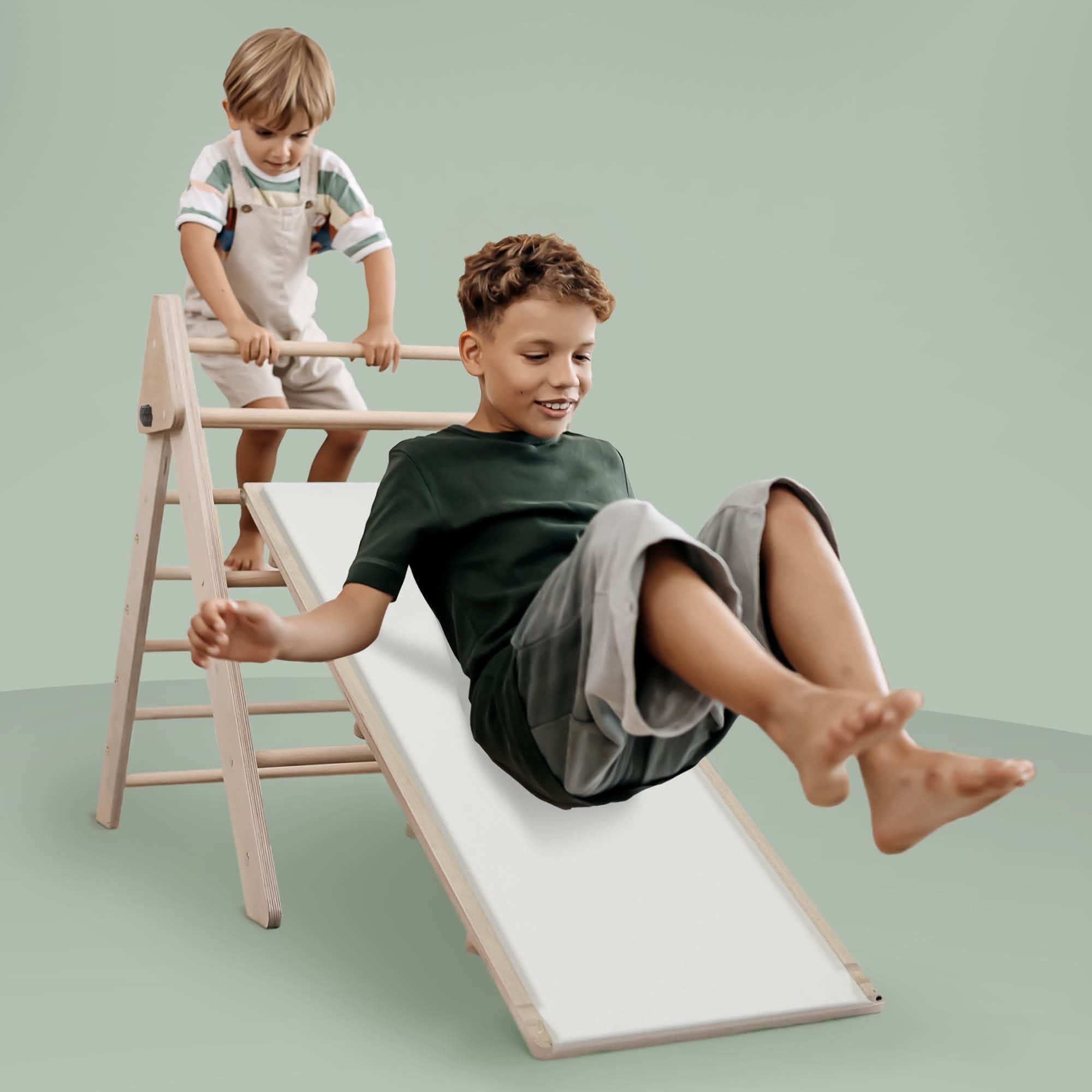Klettergerüst Kletterdreieck Rutsche Kletterbogen Wippe 3in1 Montessori
