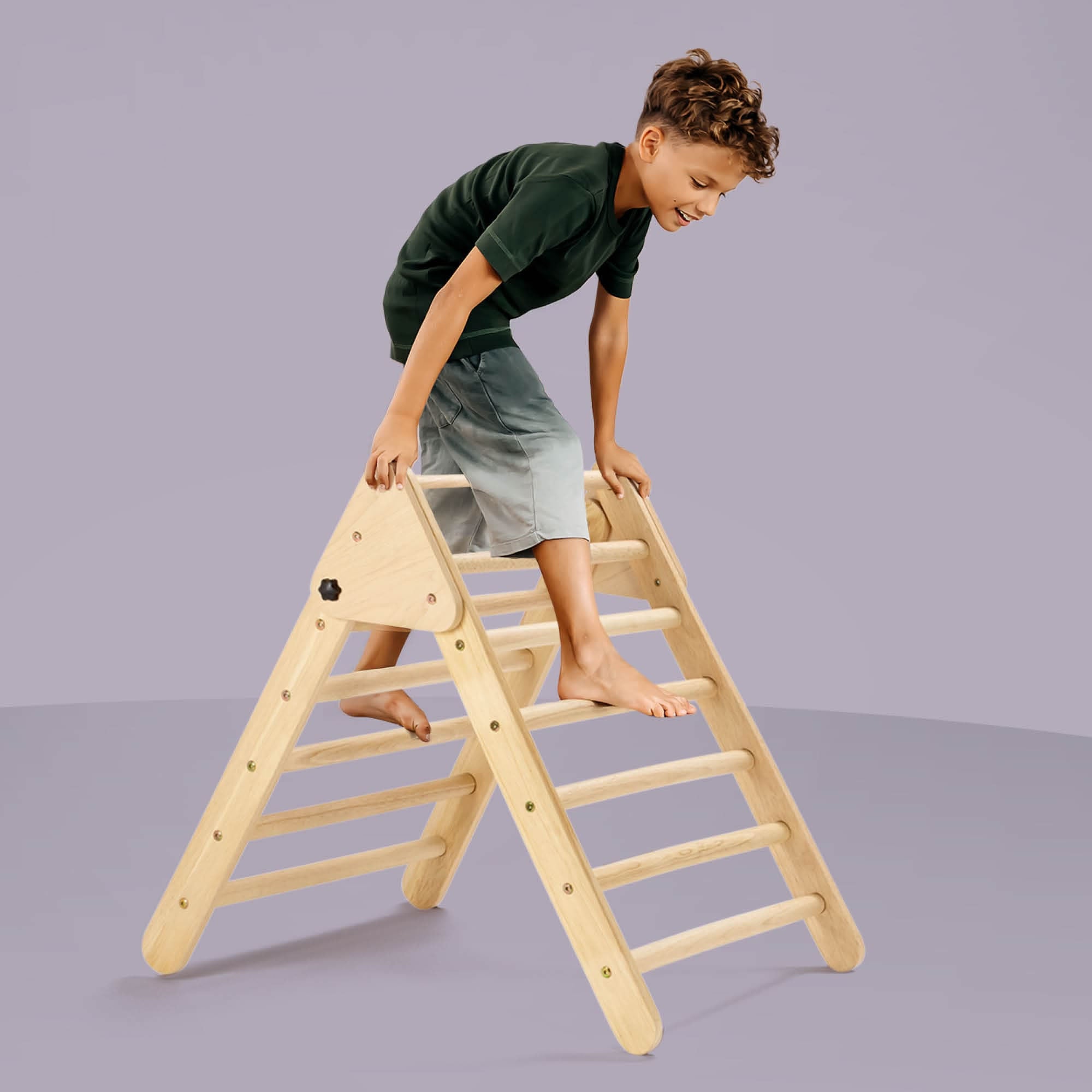Klettergerüst Kletterdreieck Rutsche Kletterbogen Wippe 3in1 Montessori