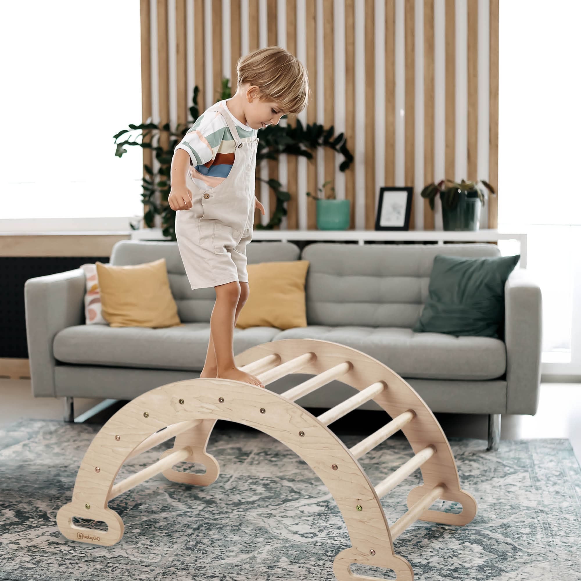 Klettergerüst Kletterdreieck Rutsche Kletterbogen Wippe 3in1 Montessori