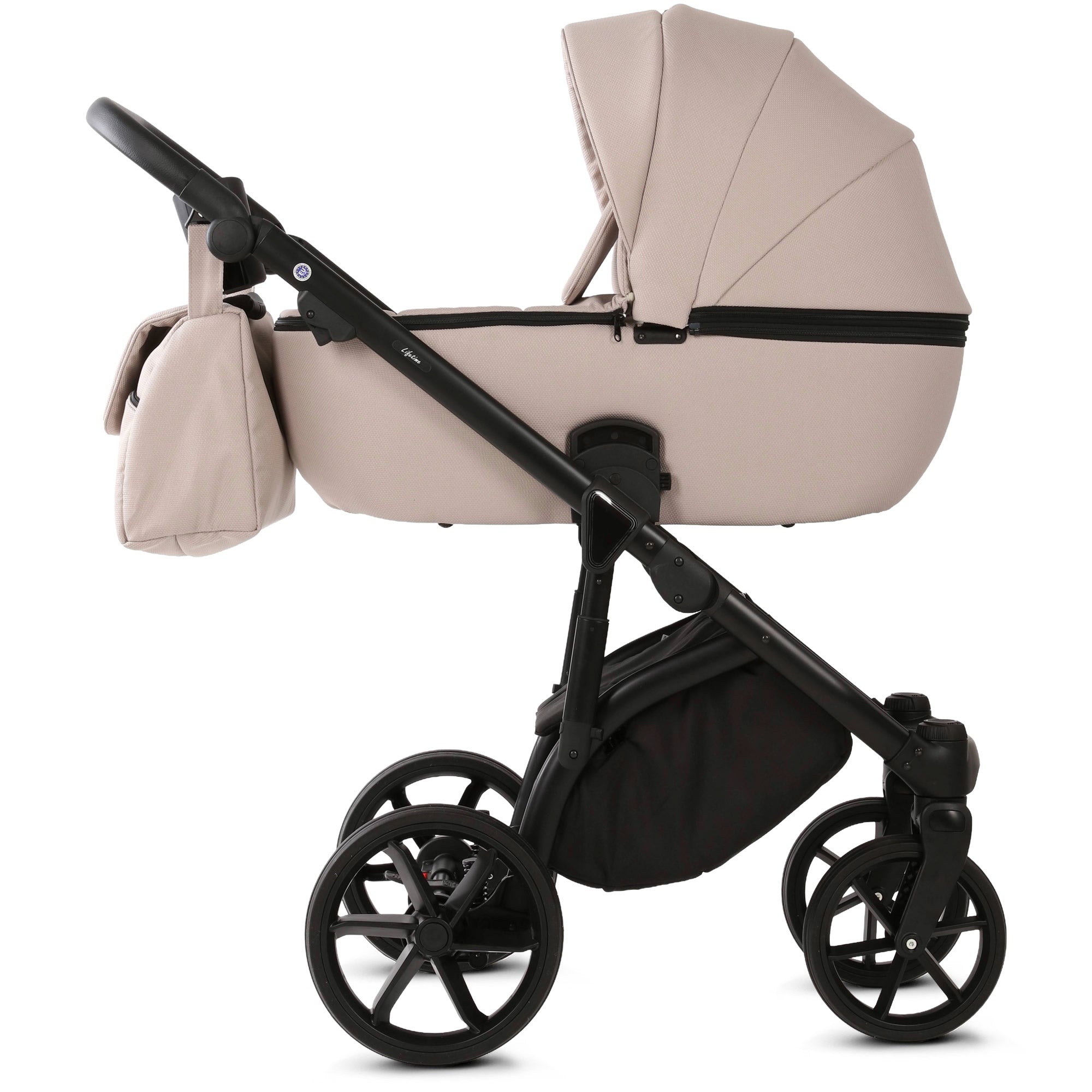 Knirpsenland Lifetime Kinderwagen – Sand Beige (Urban Black Edition)