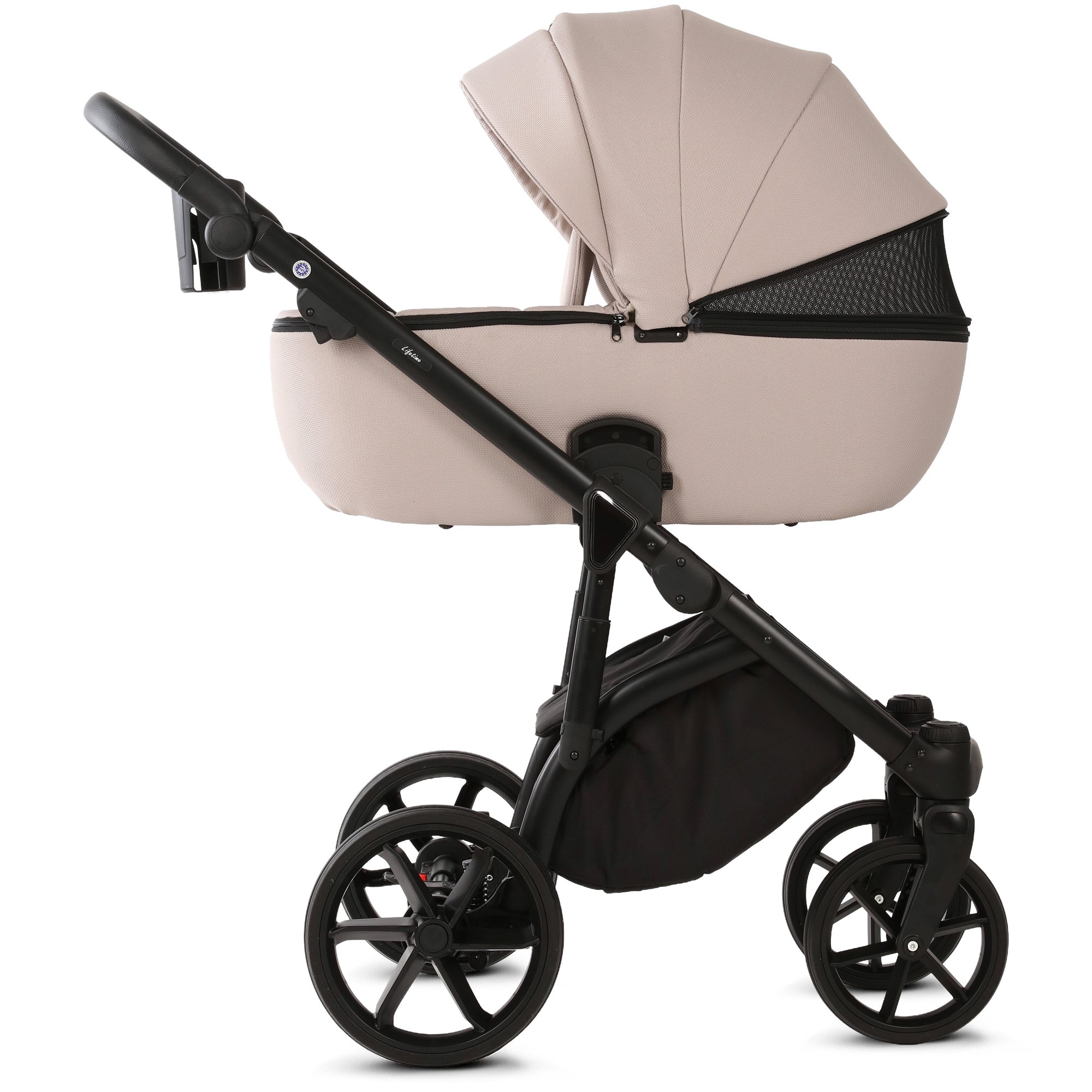 Knirpsenland Lifetime Kinderwagen – Sand Beige (Urban Black Edition)