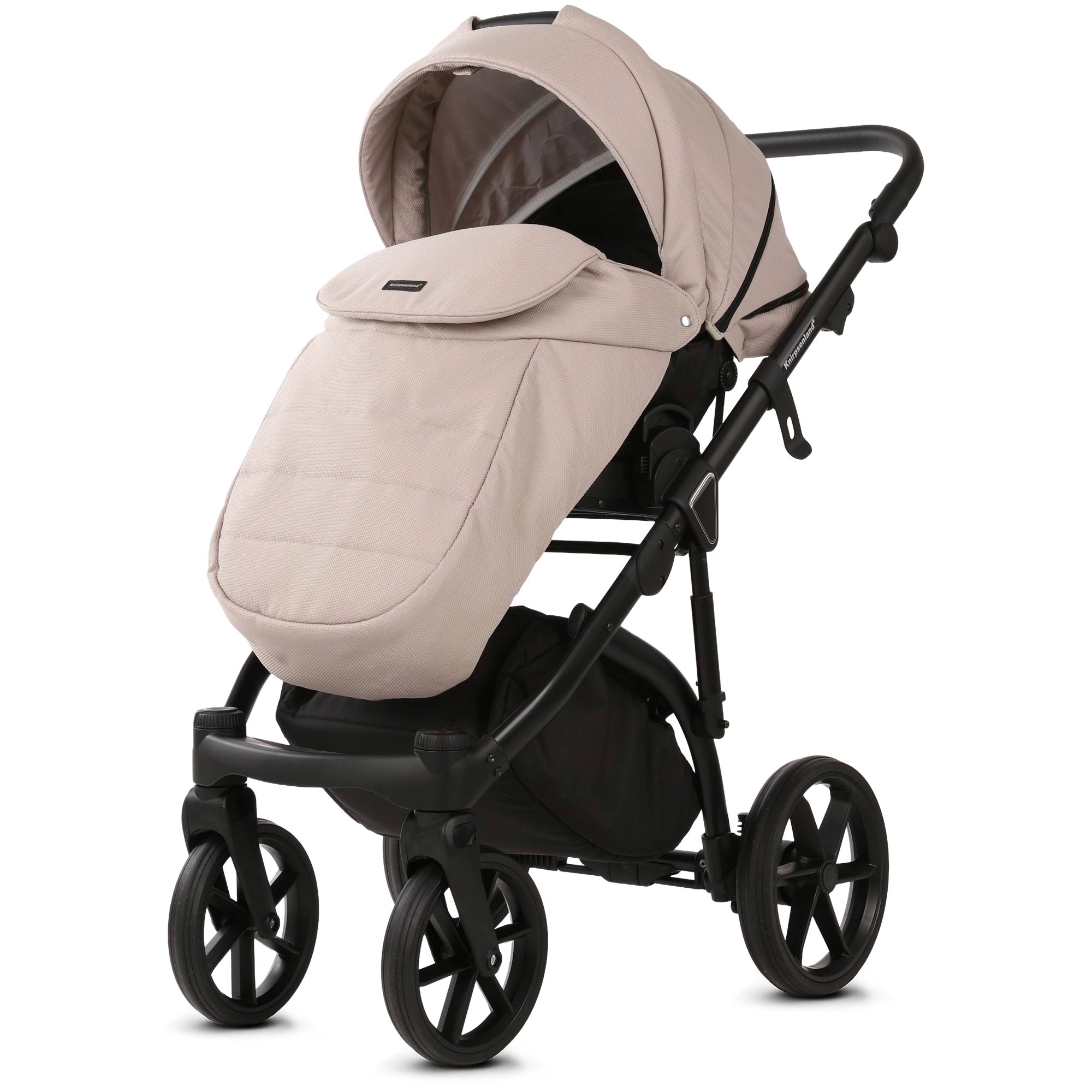 Knirpsenland Lifetime Kinderwagen – Sand Beige (Urban Black Edition)