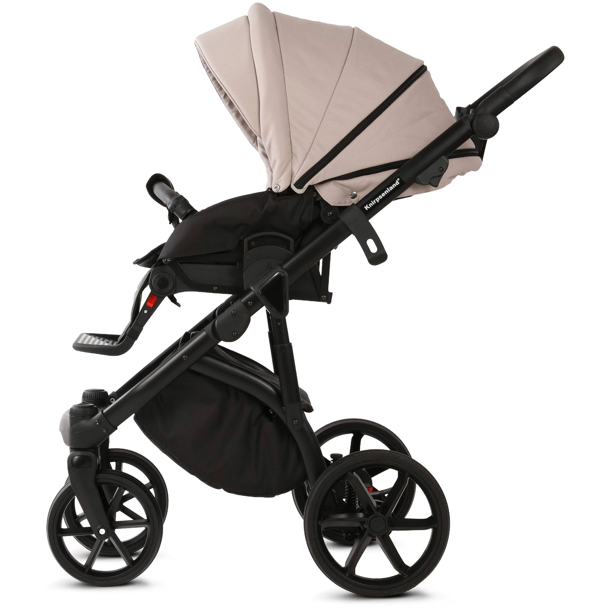 Knirpsenland Lifetime Kinderwagen – Sand Beige (Urban Black Edition)