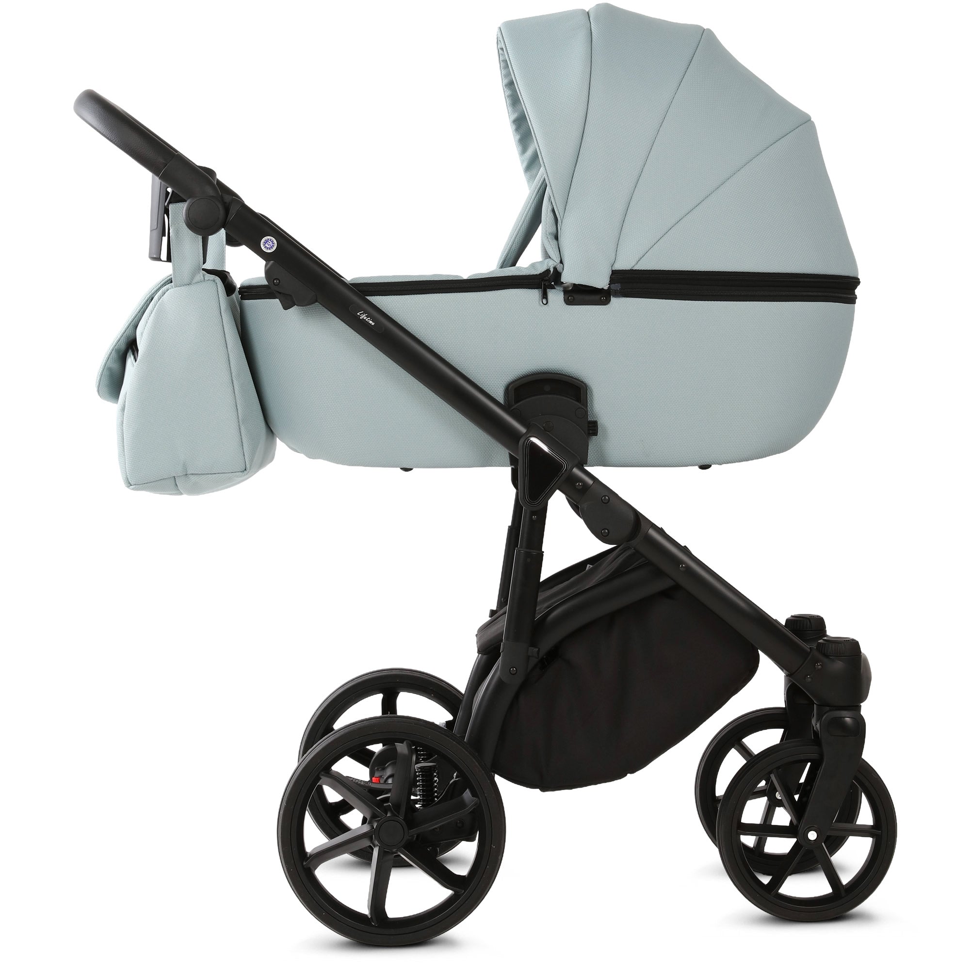 Knirpsenland Lifetime Kinderwagen – Soft Sage (Urban Black Edition)