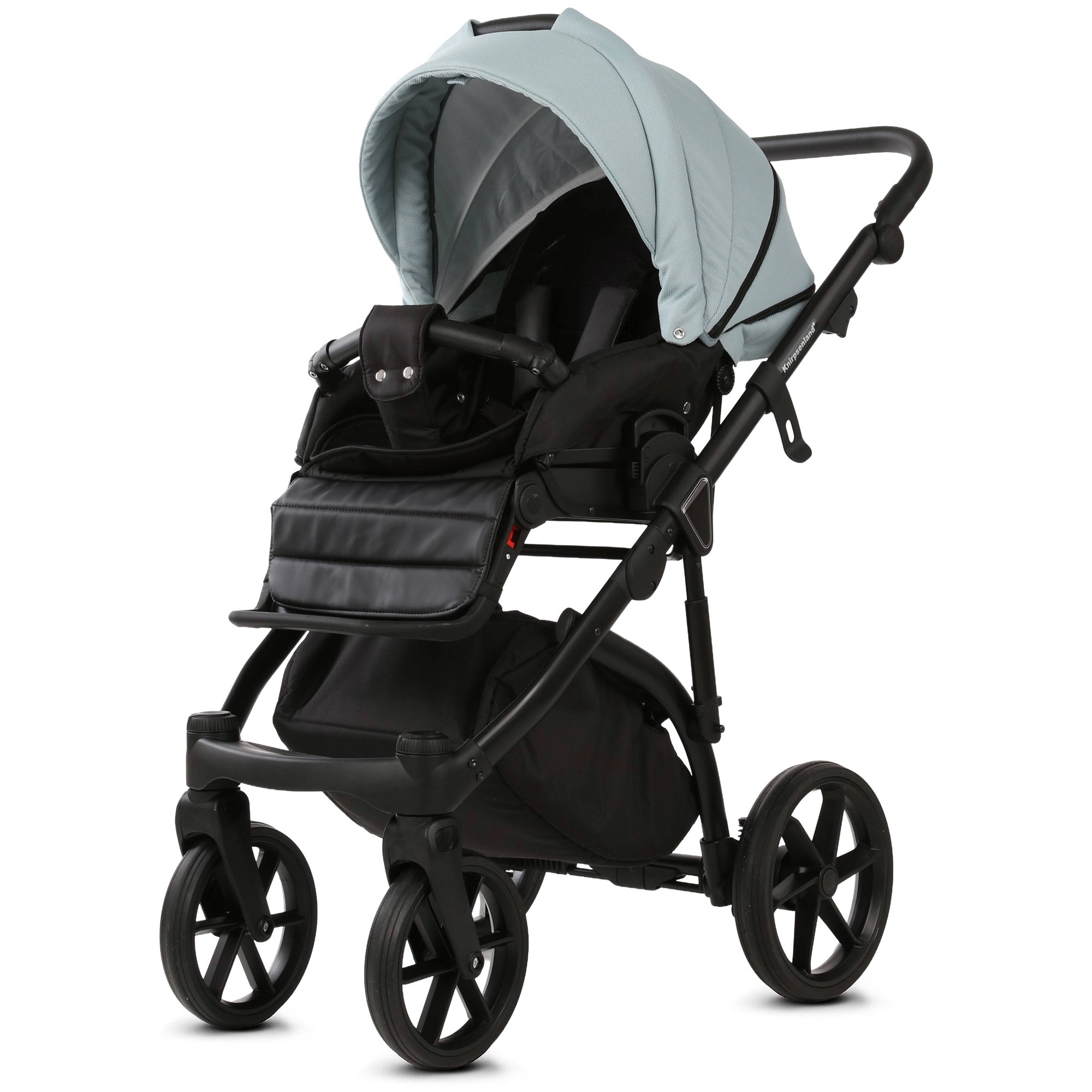 Knirpsenland Lifetime Kinderwagen – Soft Sage (Urban Black Edition)