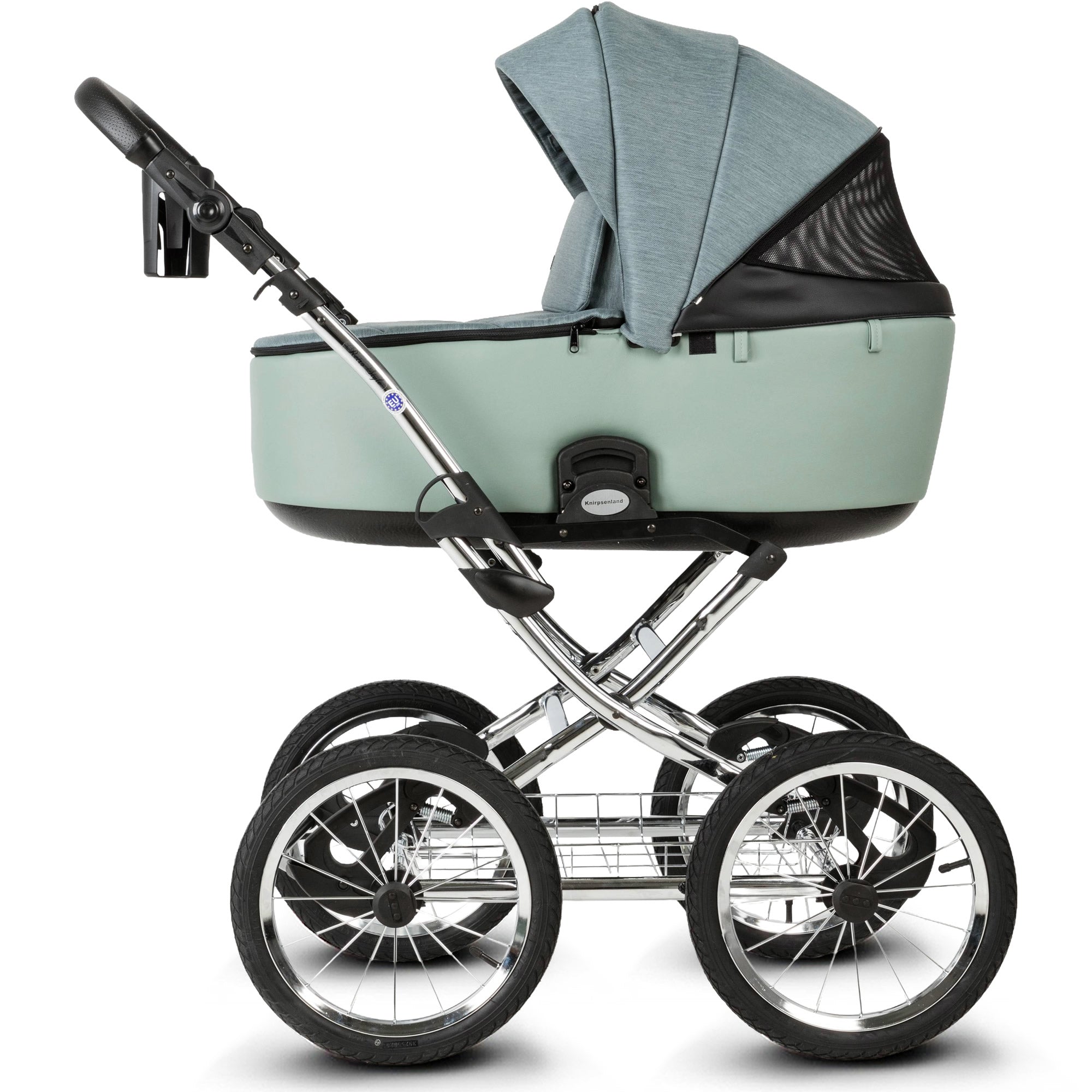 Knirpsenland Retro Style Chrome Edition Kinderwagen – Sage Green
