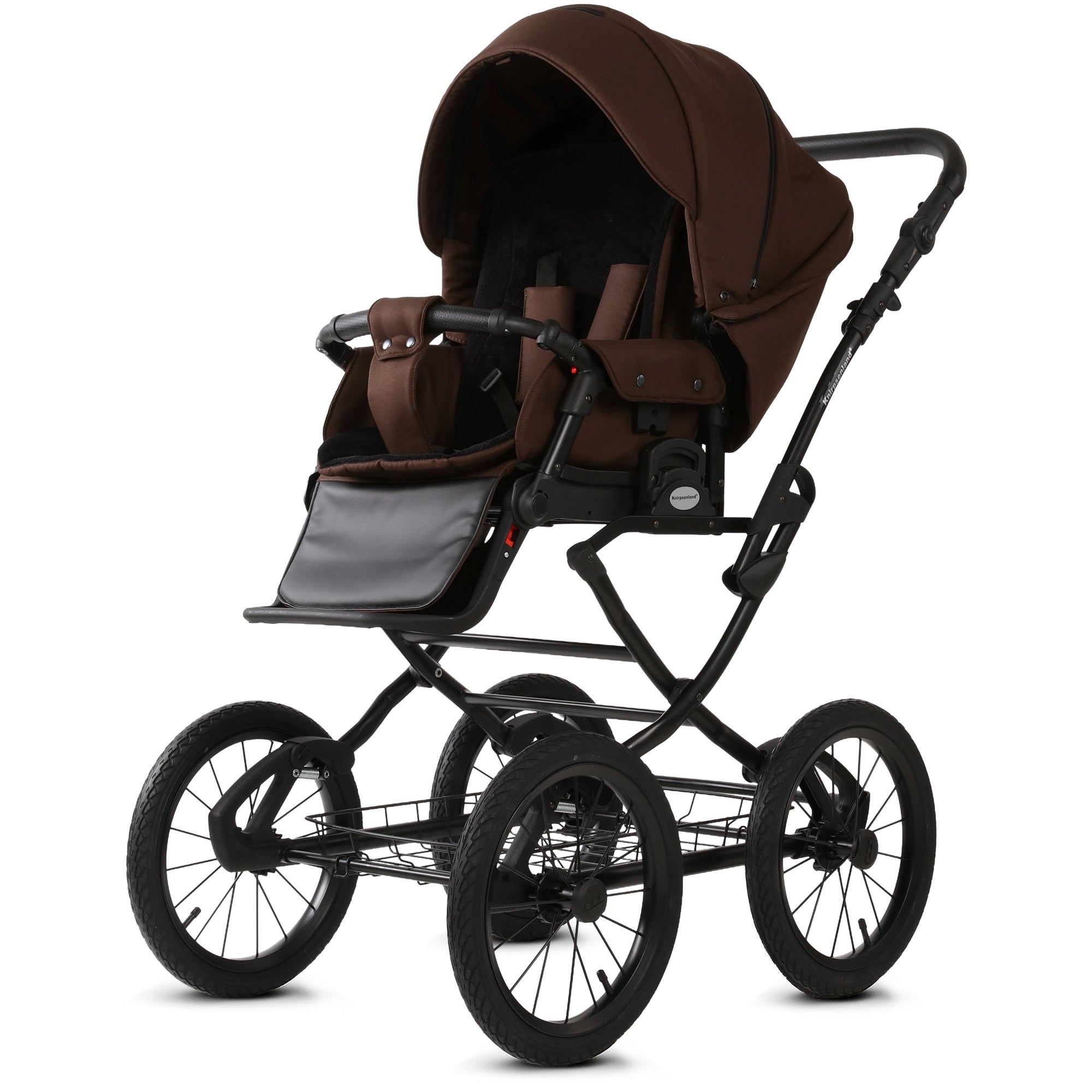 Knirpsenland Retro Style Kinderwagen – Chocolate Brown