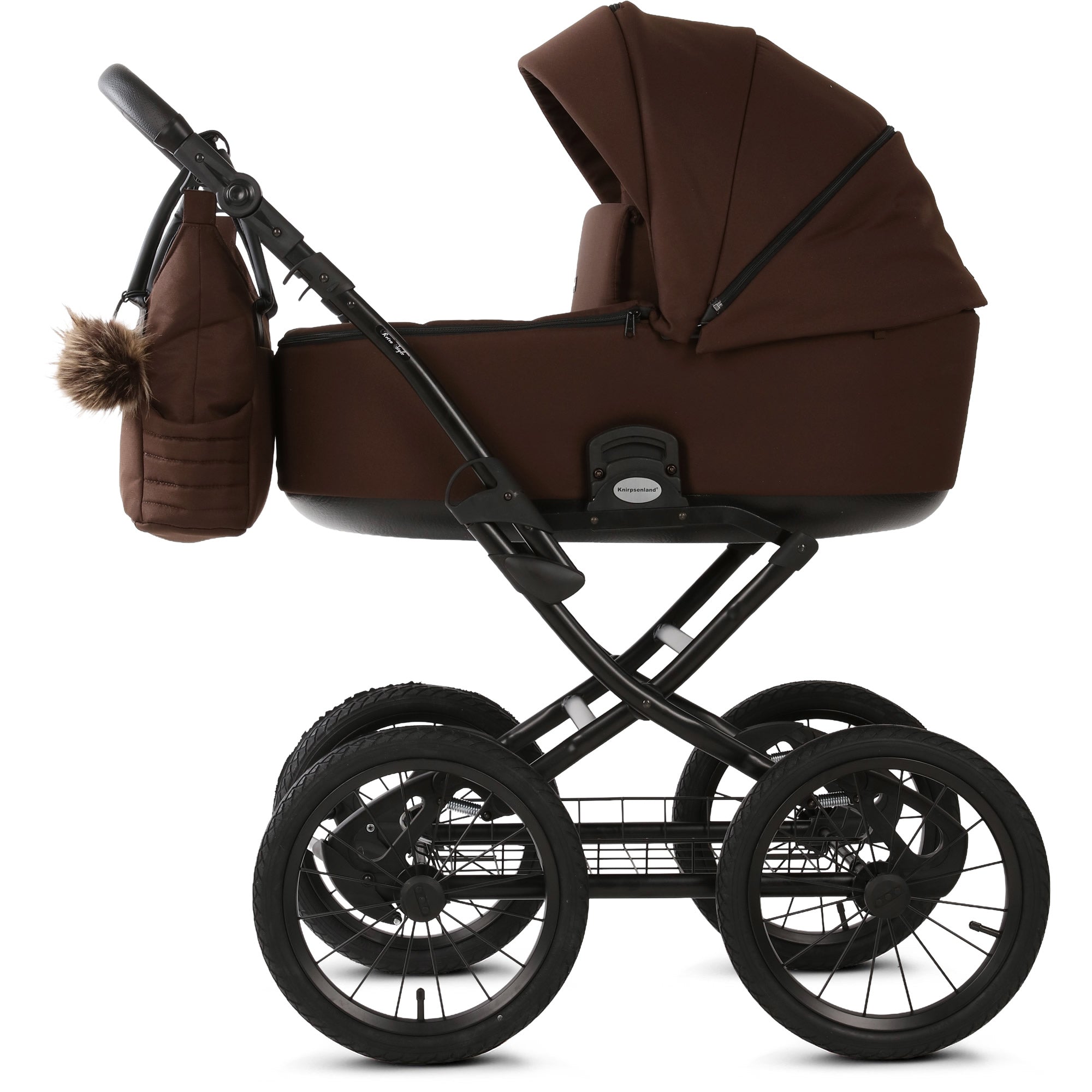 Knirpsenland Retro Style Kinderwagen – Chocolate Brown
