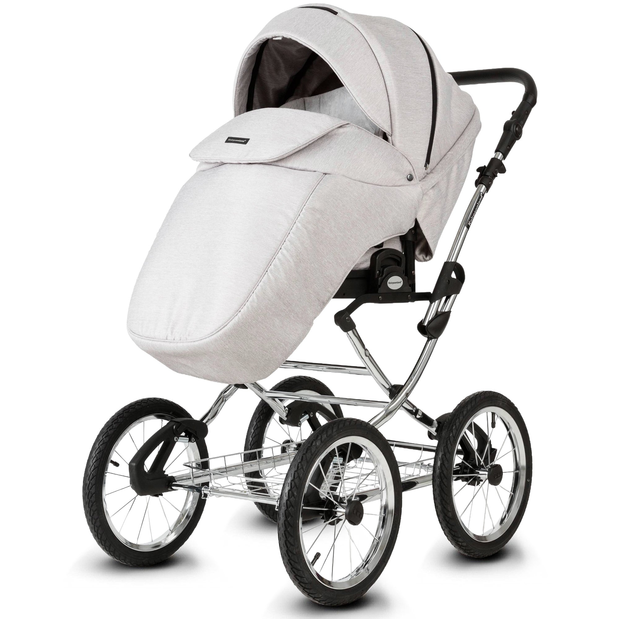 Knirpsenland Retro Style Chrome Edition Kinderwagen – Silver Grey