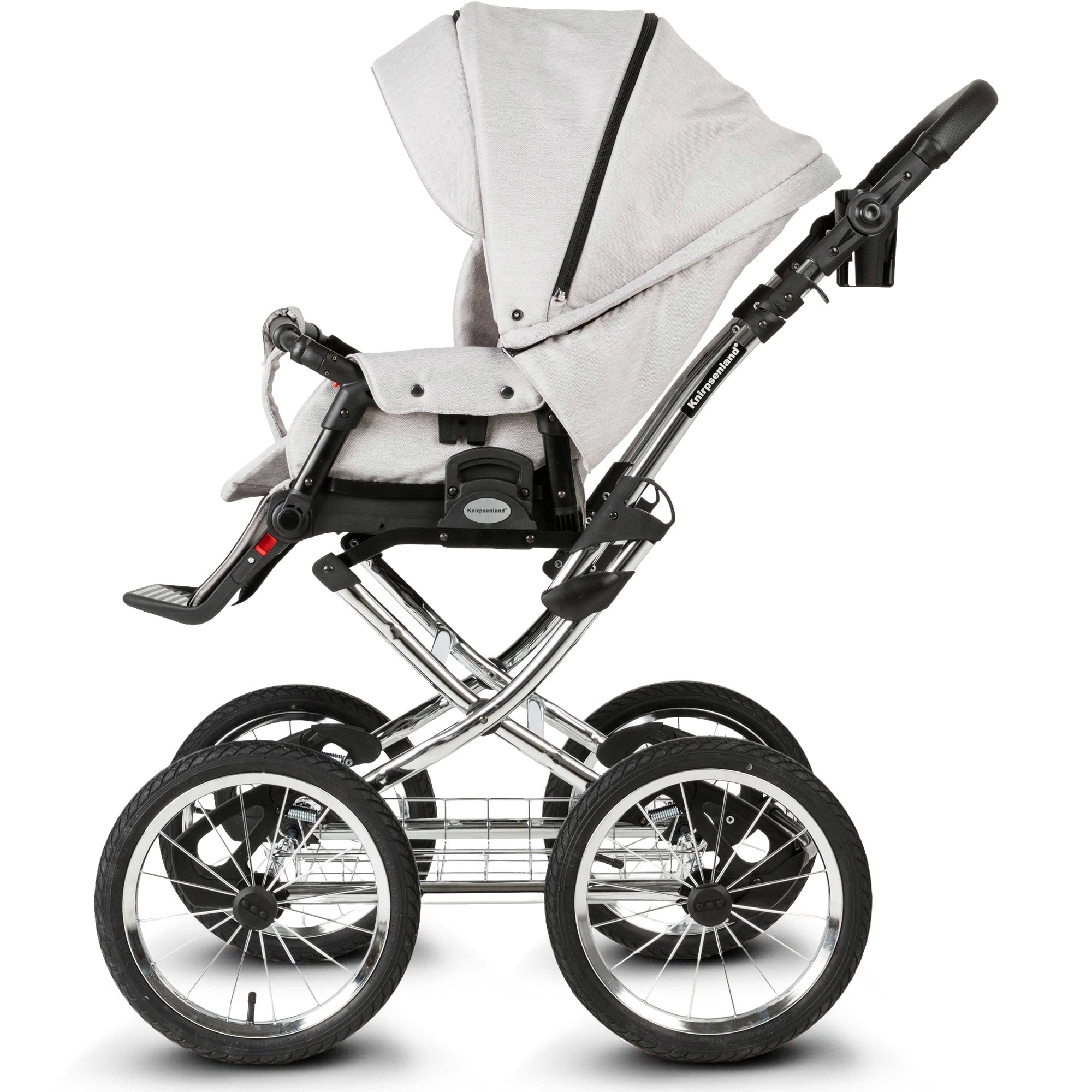 Knirpsenland Retro Style Chrome Edition Kinderwagen – Silver Grey