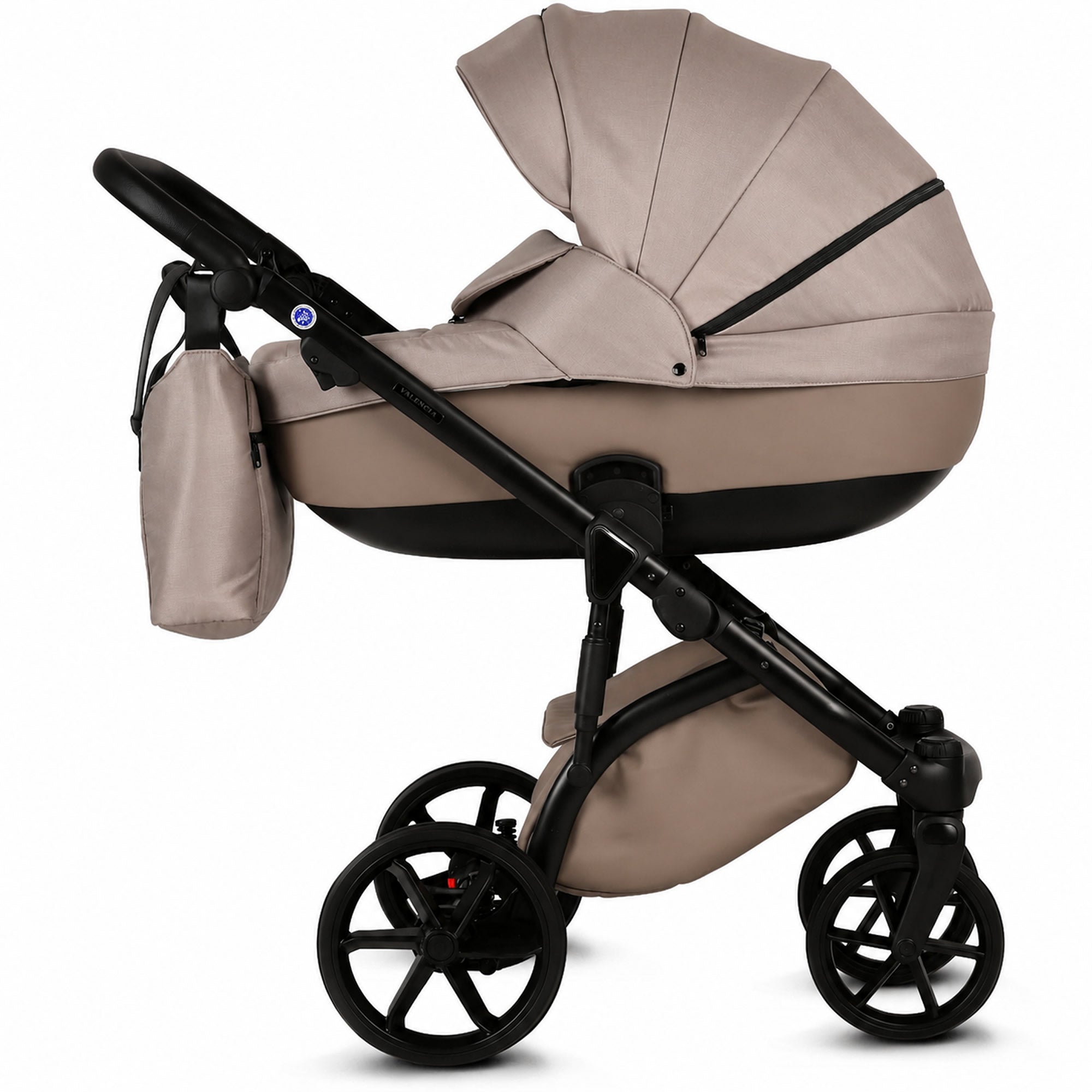 Knirpsenland Valencia Cappuccino – Kombi-Kinderwagen 2in1 mit Babywanne & Sportsitz
