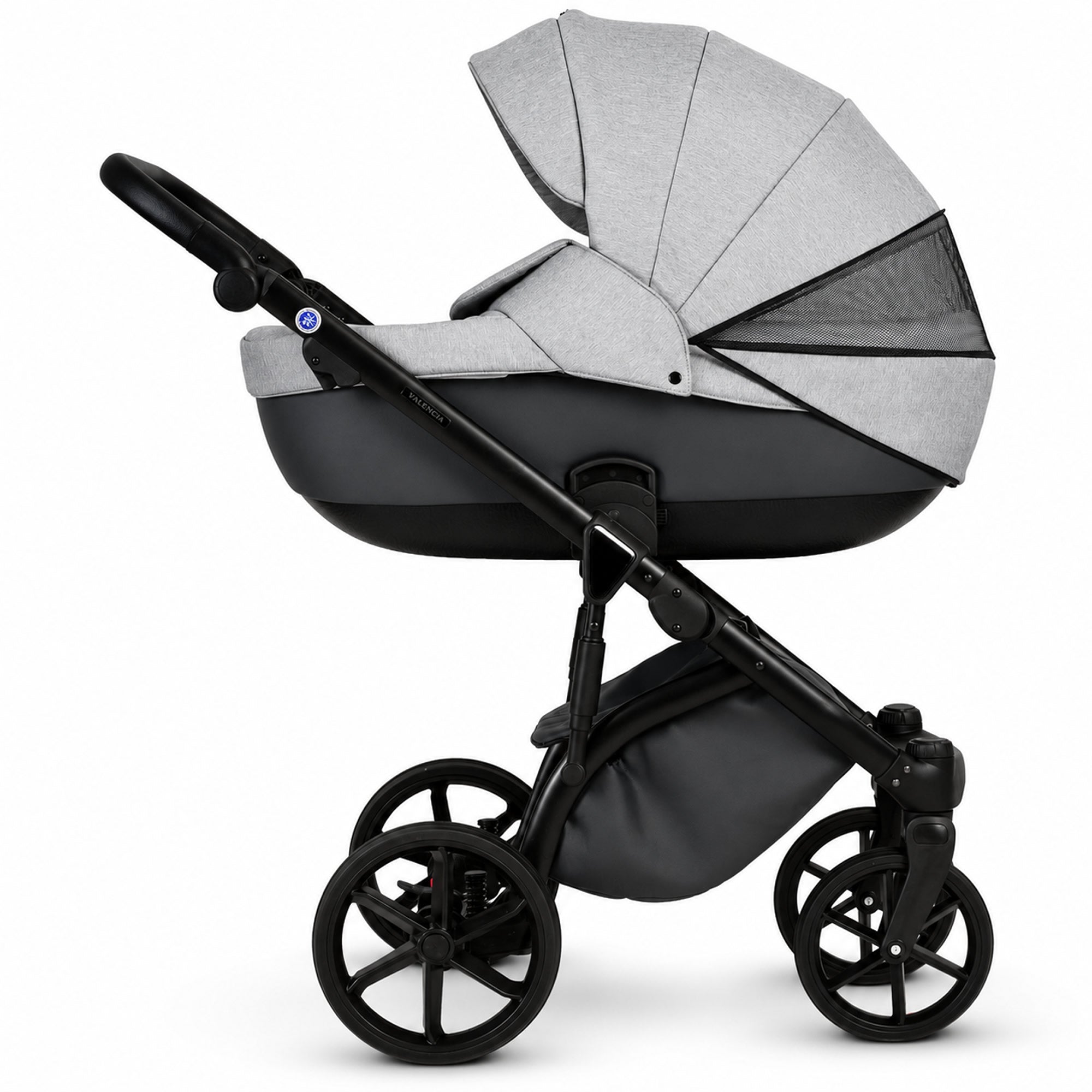 Knirpsenland Valencia Hellgrau – Kombi-Kinderwagen 2in1 mit Babywanne & Sportsitz
