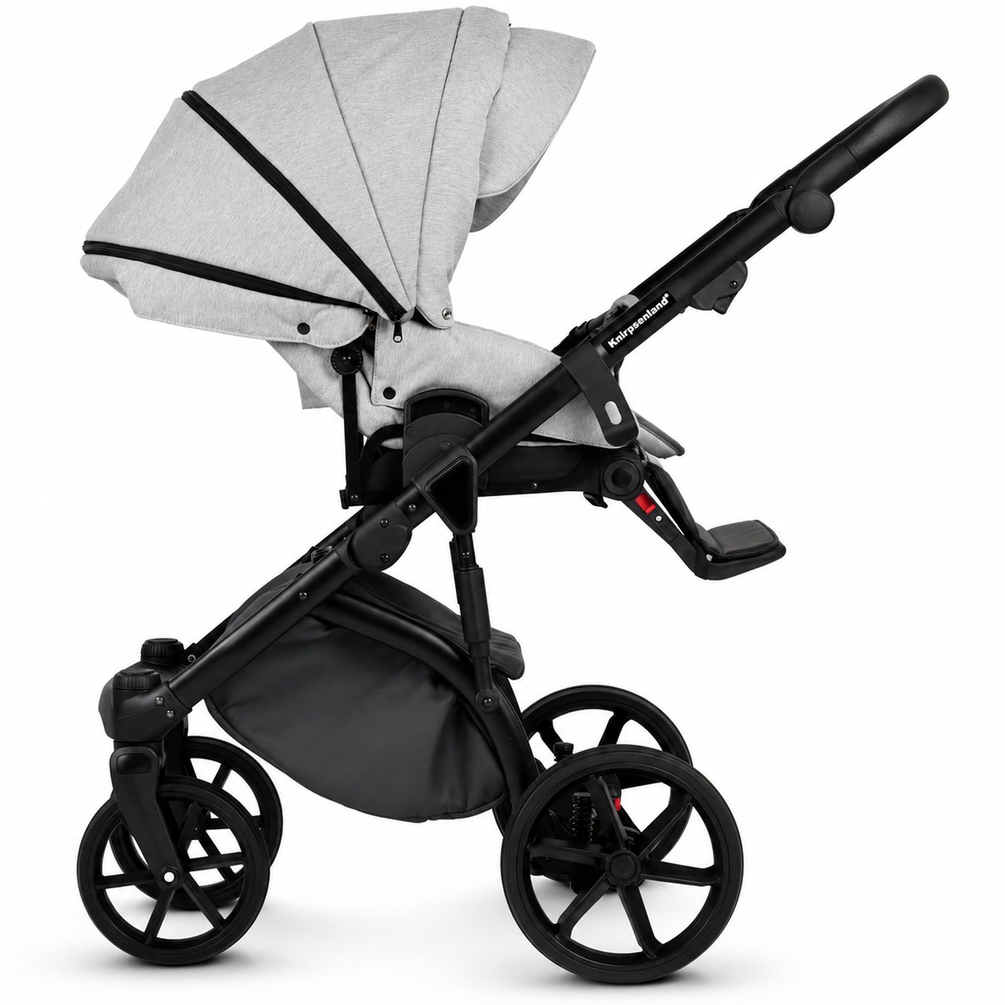 Knirpsenland Valencia Hellgrau – Kombi-Kinderwagen 2in1 mit Babywanne & Sportsitz