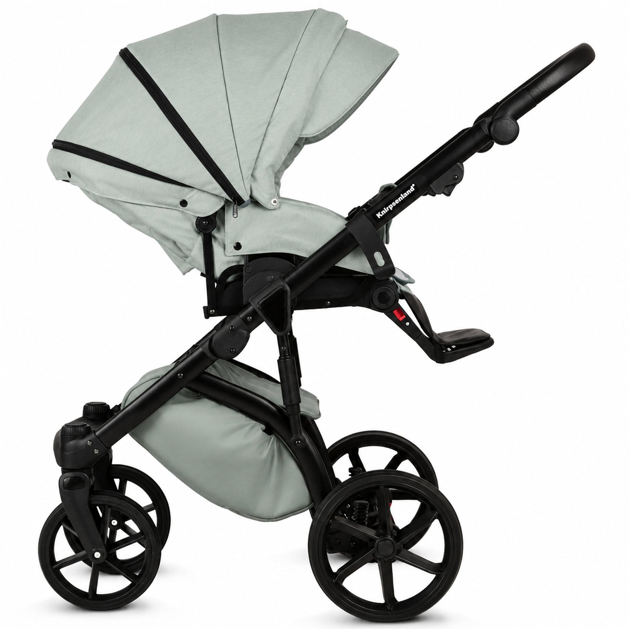 Knirpsenland Valencia Mint – Kombi-Kinderwagen 2in1 mit Babywanne & Sportsitz