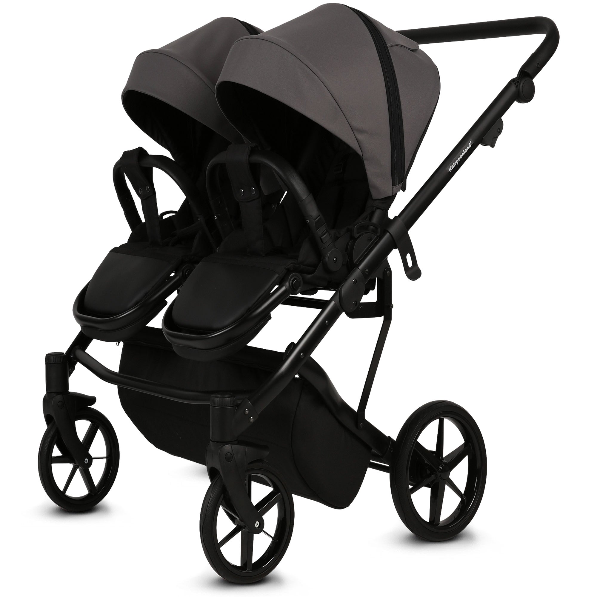 Knirpsenland Marbella Duo Graphitgrau – Zwillings- & Geschwisterkinderwagen