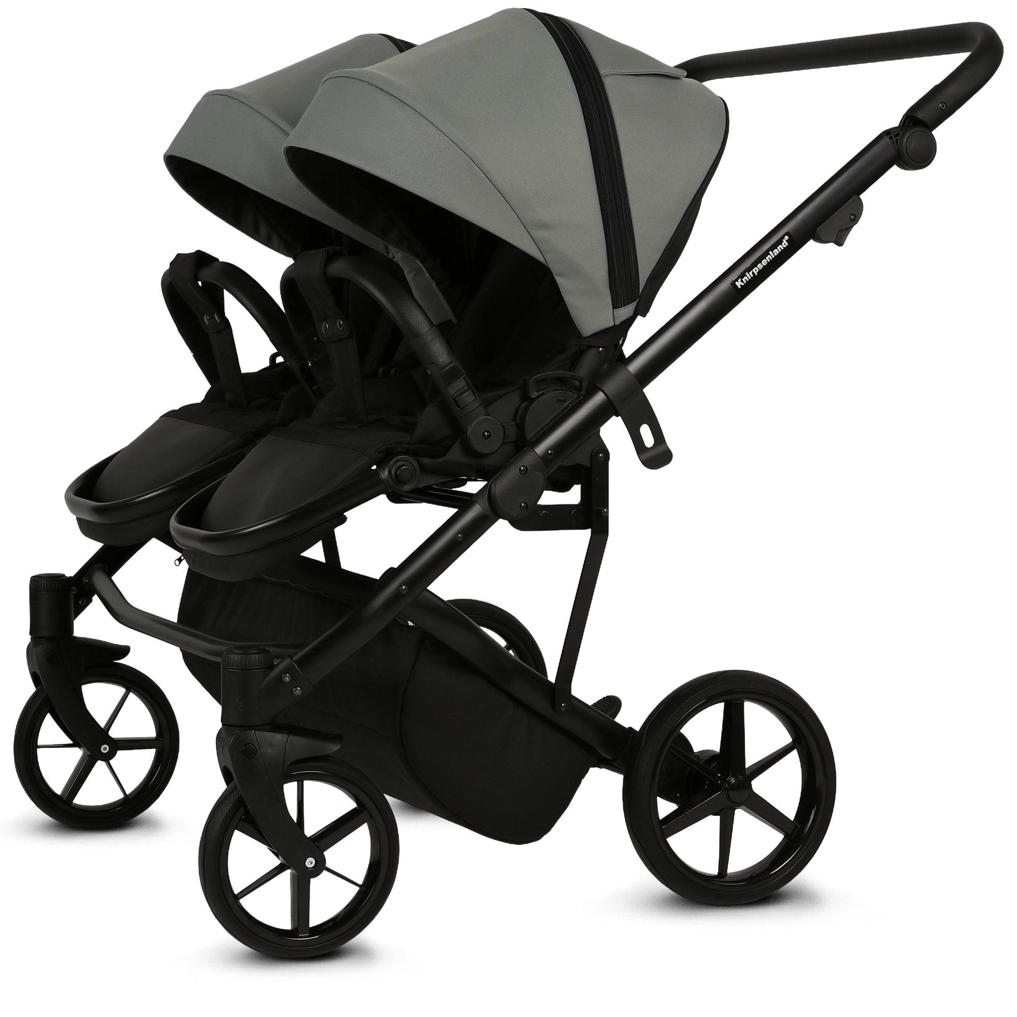 Knirpsenland Marbella Duo Salbeigrün – Zwillings- & Geschwisterkinderwagen