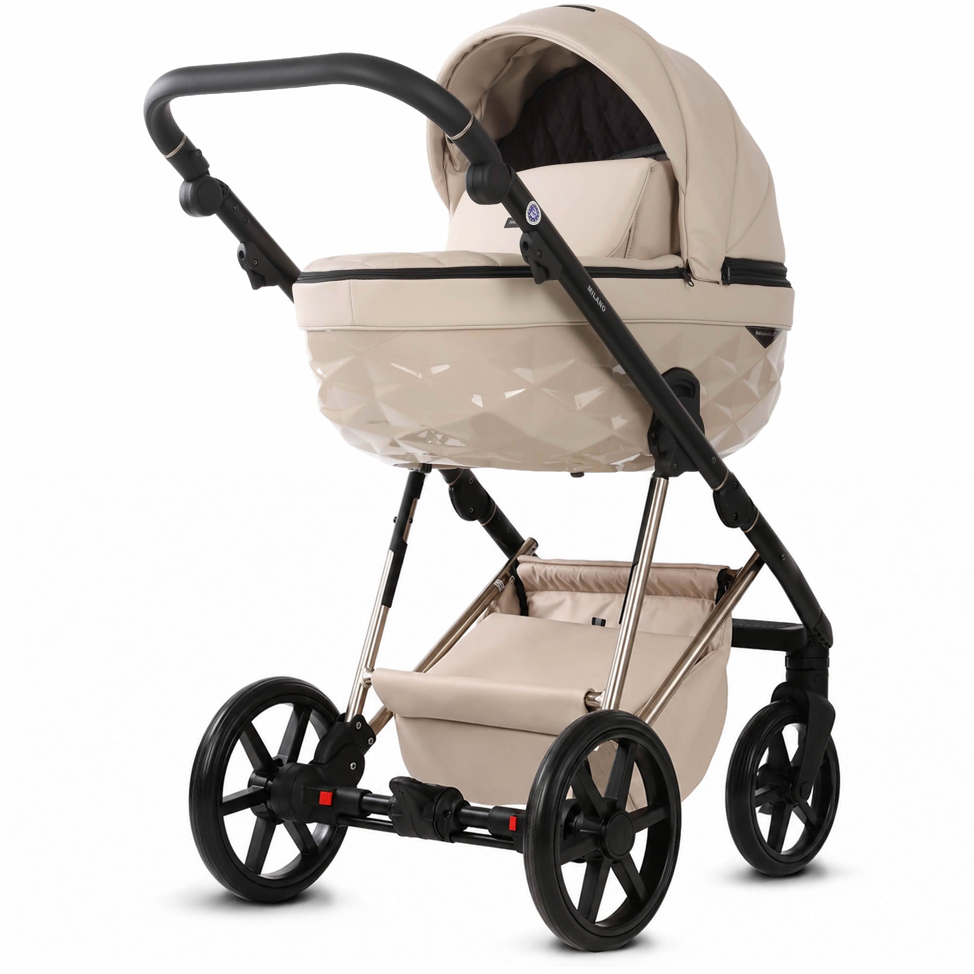 Luxus Kombi-Kinderwagen Milano Cappuccino – Limited Edition mit 3D Lack-Wanne