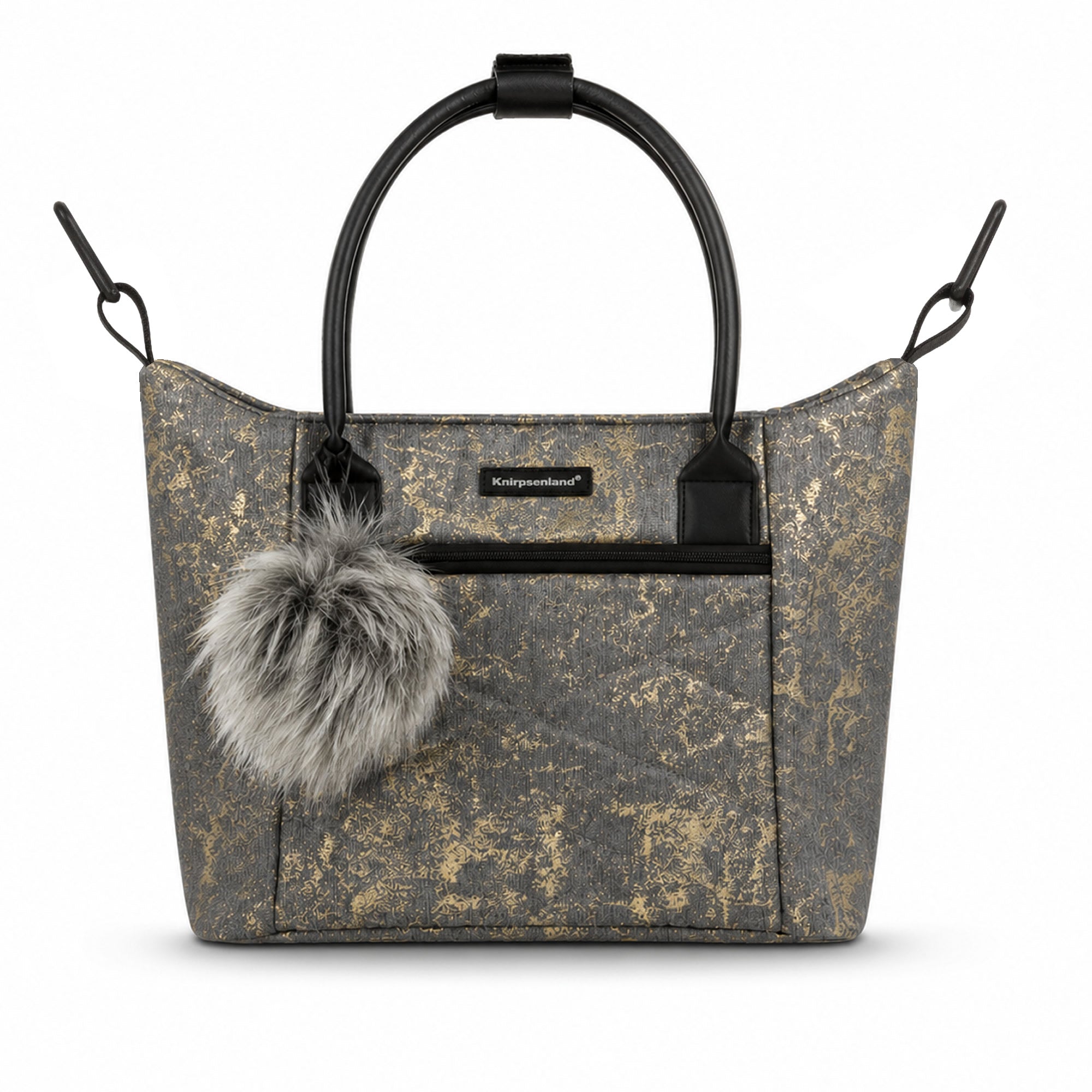 Luxus Kombi-Kinderwagen Milano Grau Gold – Limited Edition mit exklusiver Stoffstruktur
