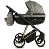 Luxus Kombi-Kinderwagen Milano Grau Gold – Limited Edition mit exklusiver Stoffstruktur