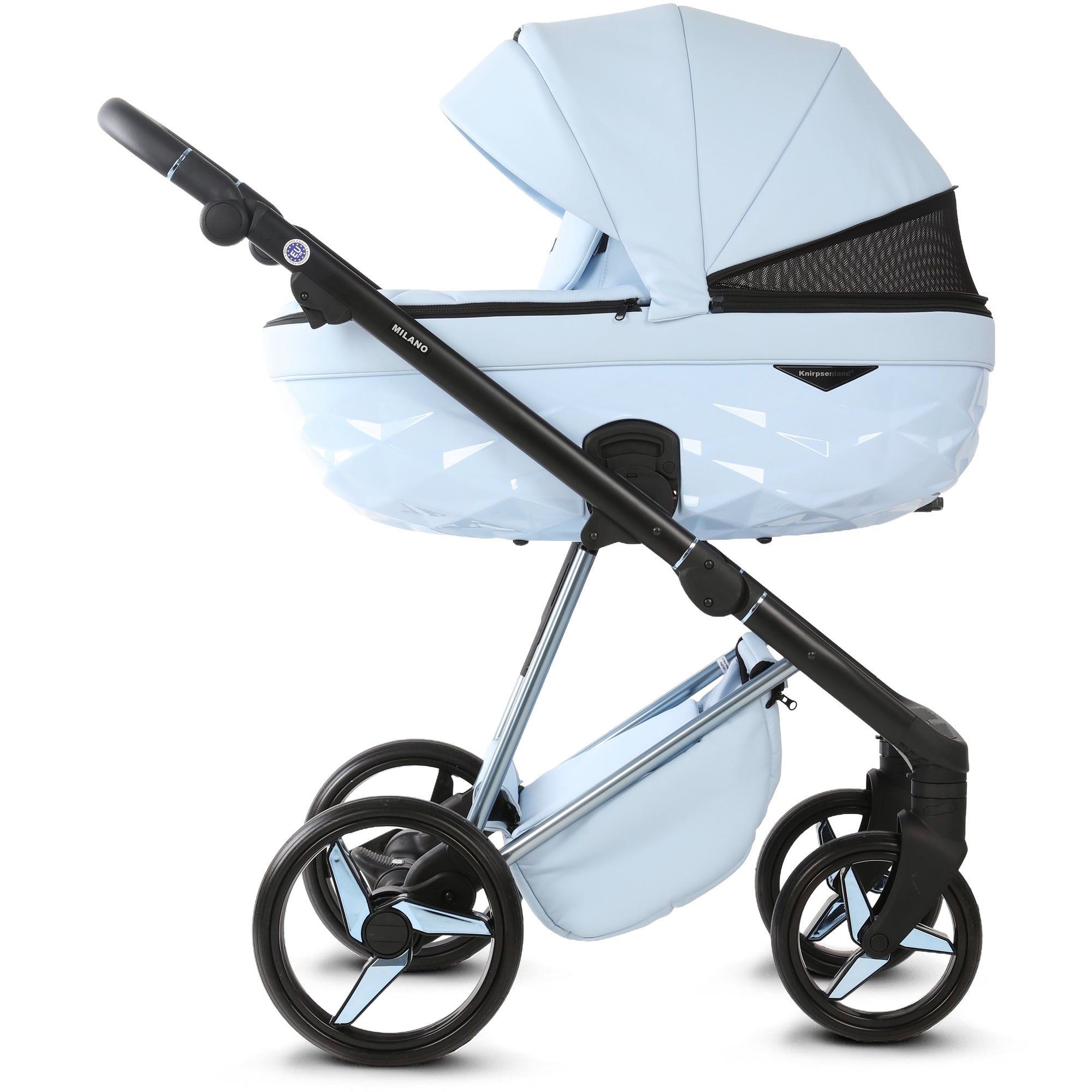 Luxus Kombi-Kinderwagen Milano Hellblau – Limited Edition Frisch & modern von Knirpsenland
