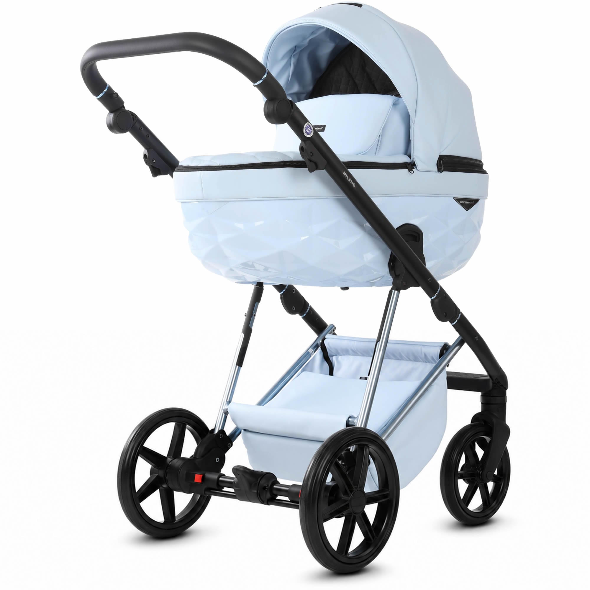 Luxus Kombi-Kinderwagen Milano Hellblau – Limited Edition Frisch & modern von Knirpsenland