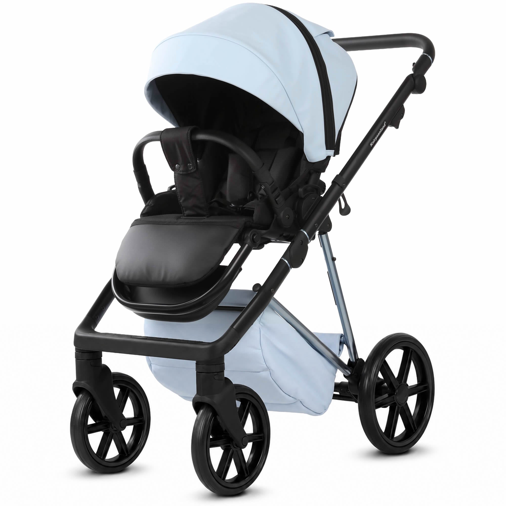 Luxus Kombi-Kinderwagen Milano Hellblau – Limited Edition Frisch & modern von Knirpsenland