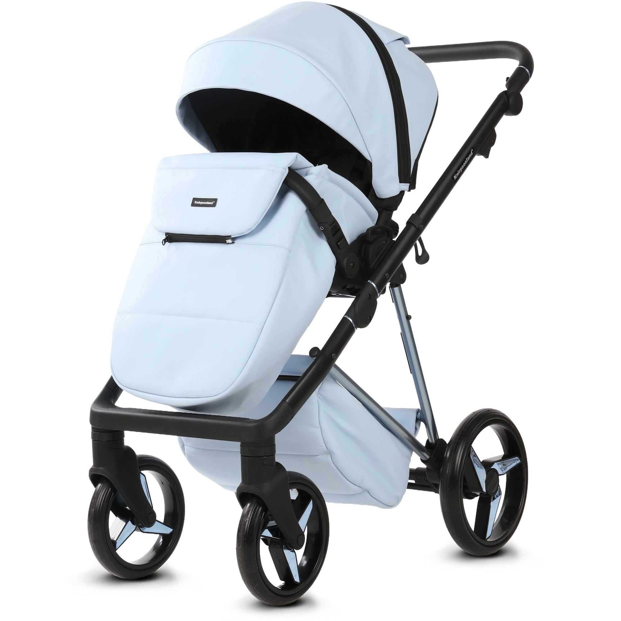 Luxus Kombi-Kinderwagen Milano Hellblau – Limited Edition Frisch & modern von Knirpsenland