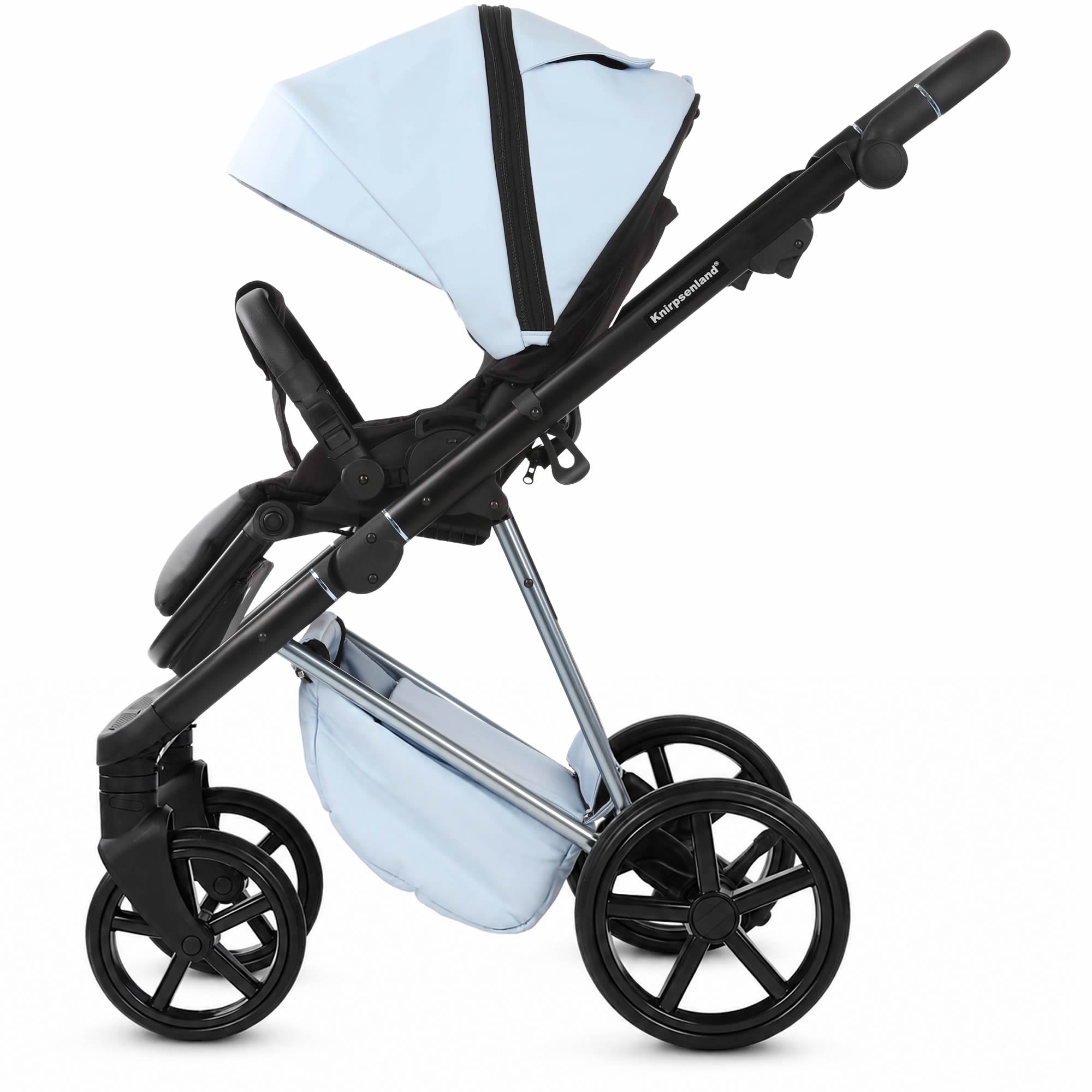 Luxus Kombi-Kinderwagen Milano Hellblau – Limited Edition Frisch & modern von Knirpsenland