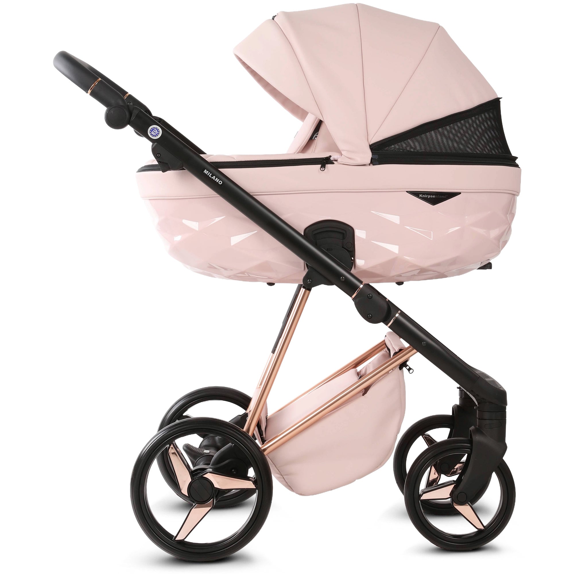 Luxus Kombi-Kinderwagen Milano Rosa – Limited Edition – Süßer Mädchentraum von Knirpsenland