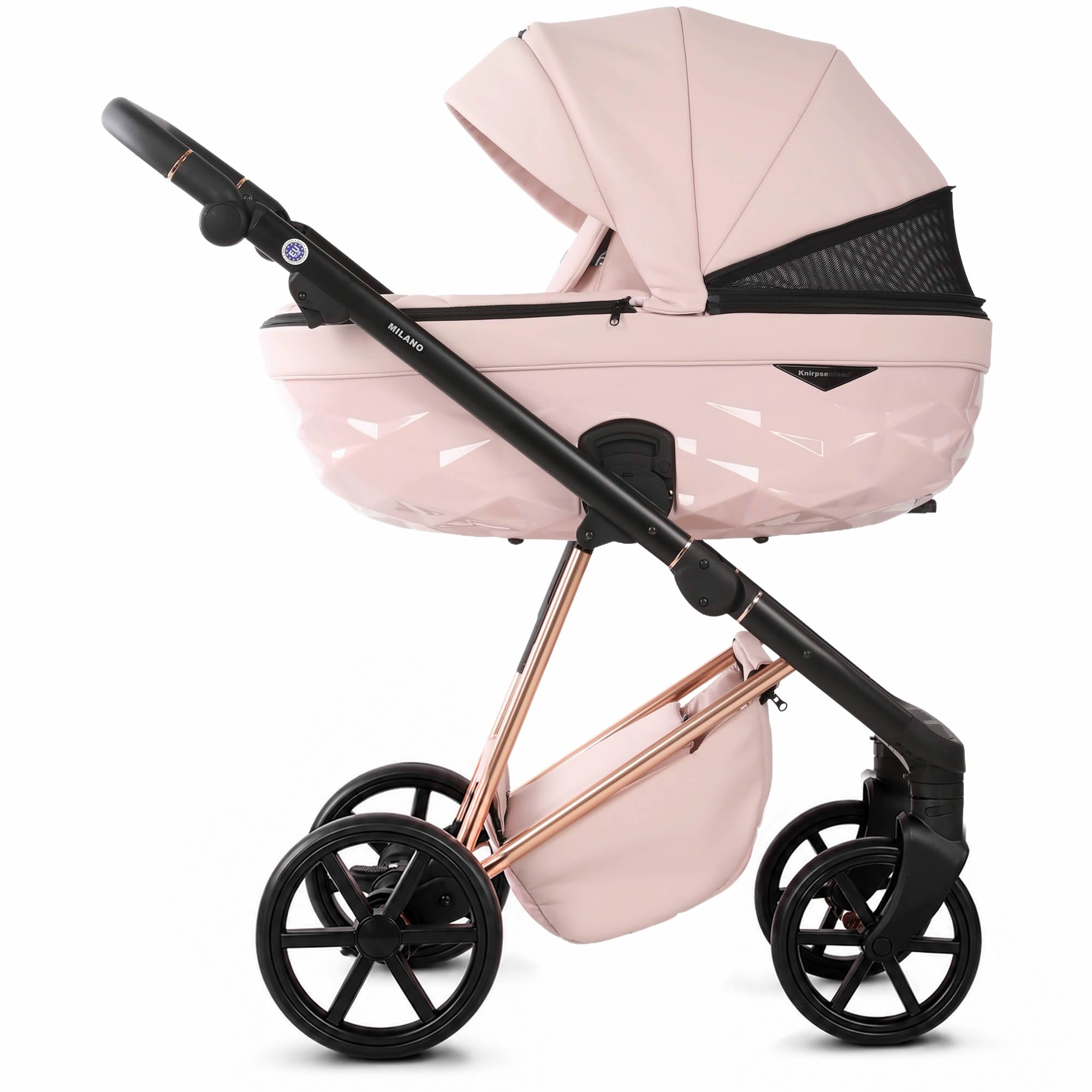 Luxus Kombi-Kinderwagen Milano Rosa – Limited Edition – Süßer Mädchentraum von Knirpsenland