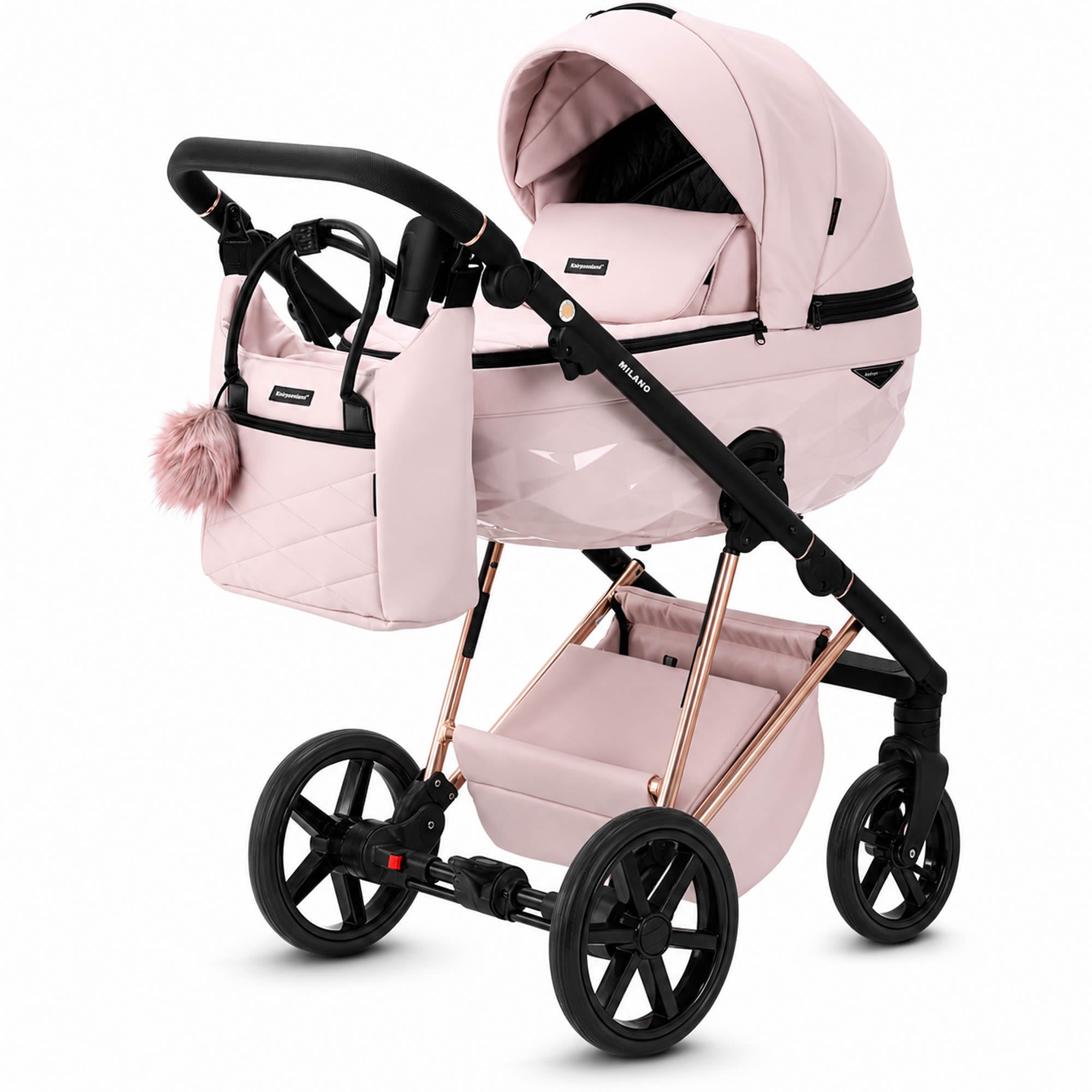 Luxus Kombi-Kinderwagen Milano Rosa – Limited Edition – Süßer Mädchentraum von Knirpsenland