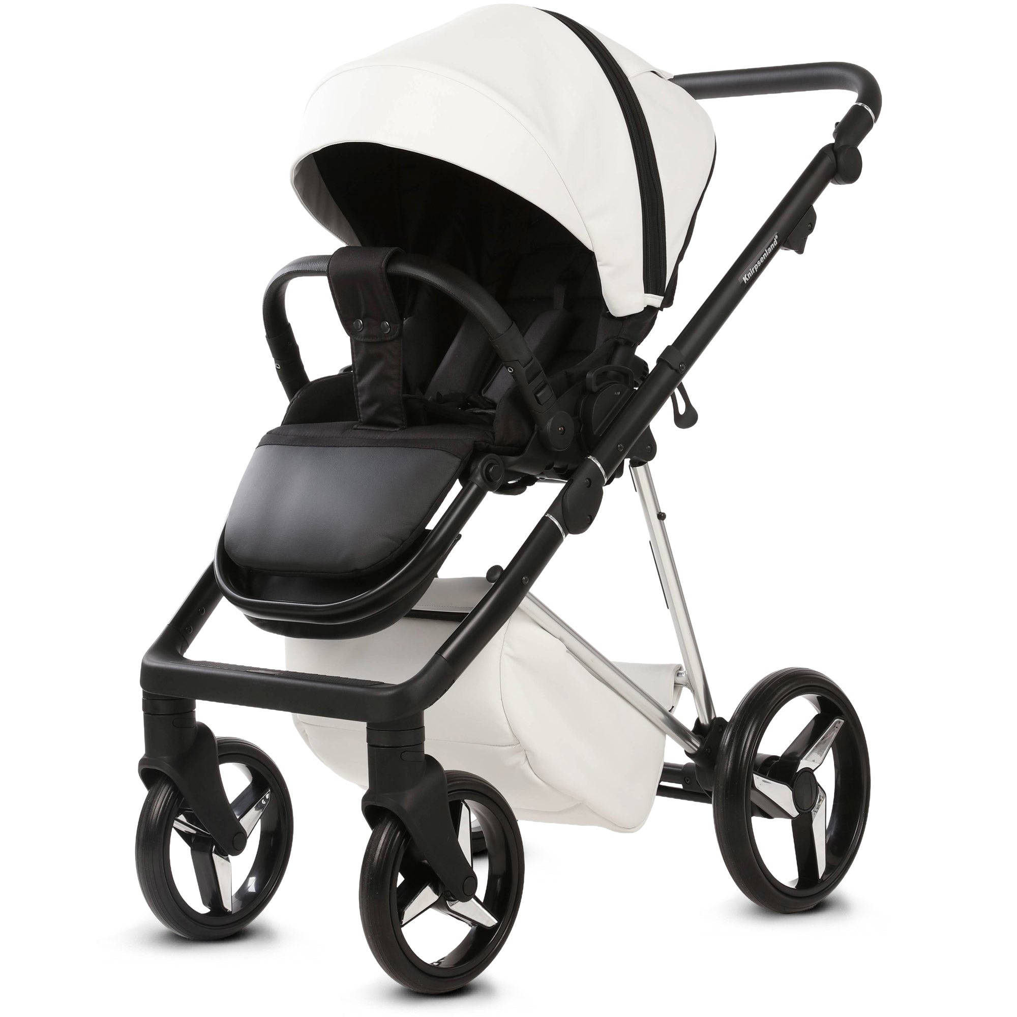Luxus Kombi-Kinderwagen Milano Weiß – Limited Edition mit 3D Lack-Wanne