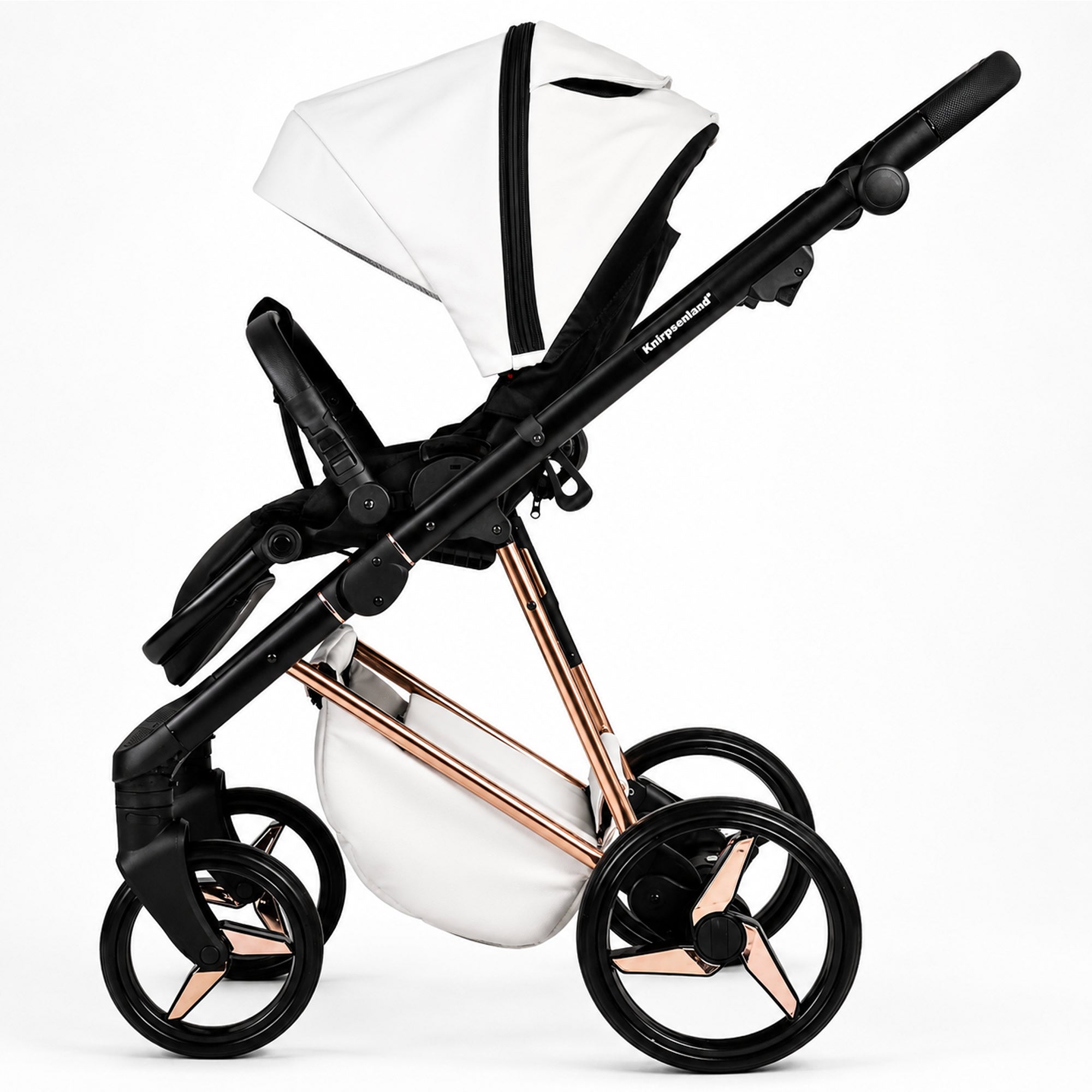 Milano Weiß Roségold Kinderwagen – Limited Edition