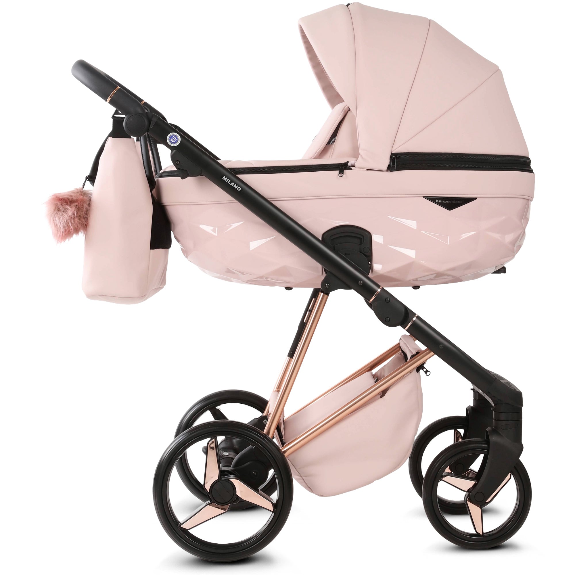 Luxus Kombi-Kinderwagen Milano Rosa – Limited Edition – Süßer Mädchentraum von Knirpsenland
