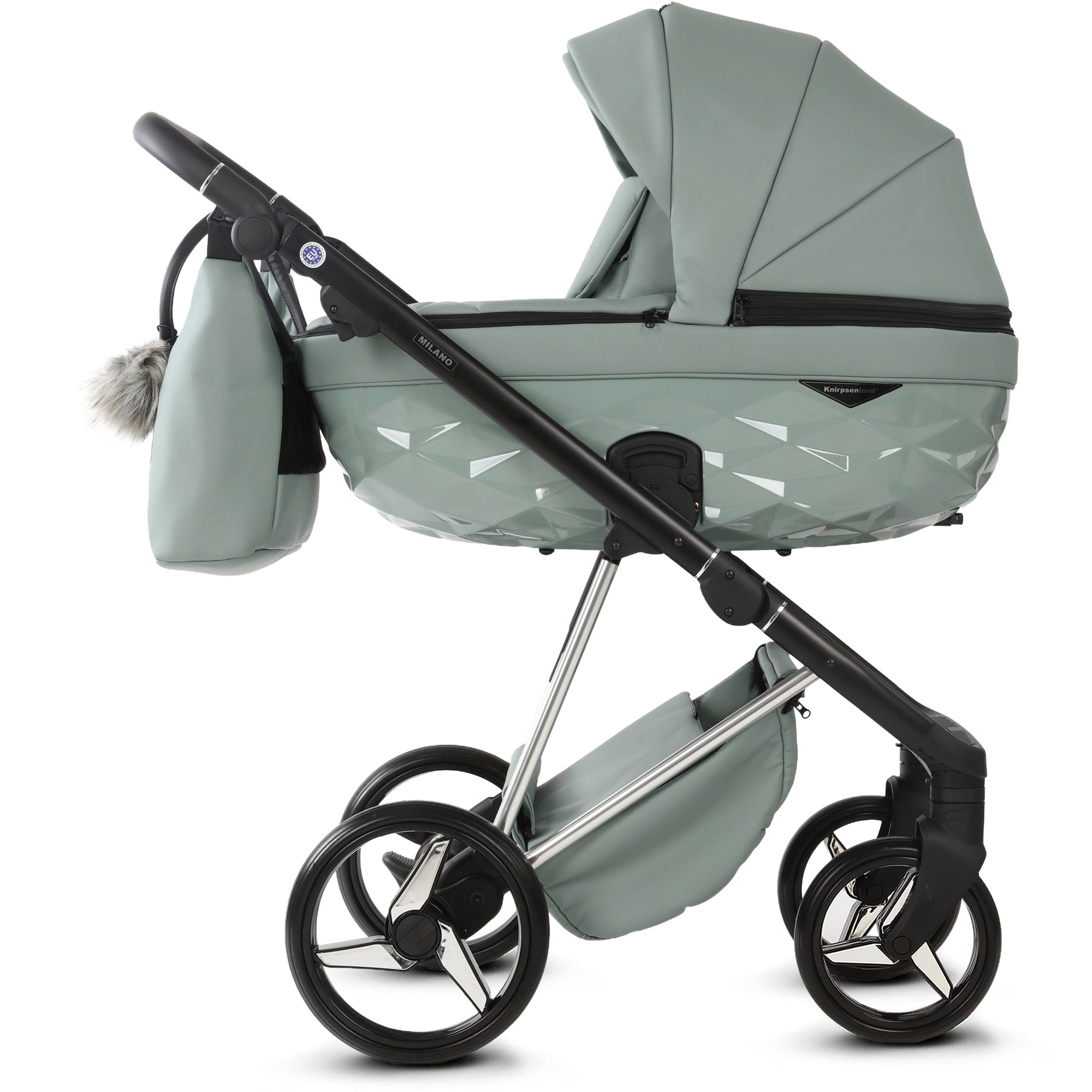 Luxus Kombi-Kinderwagen Milano Salbeigrün – Limited Edition mit 3D Lack-Wanne