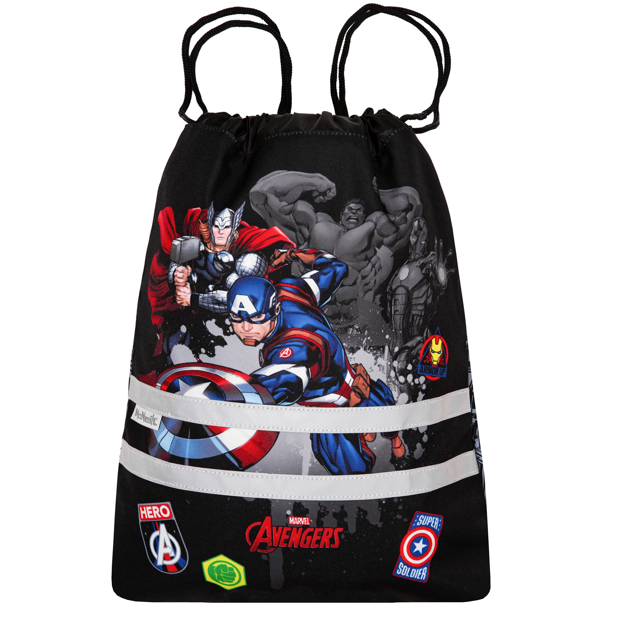 McNeill Schulranzen Perfecto Avengers 5tlg. Set – Ergonomischer Marvel ClickFlex System