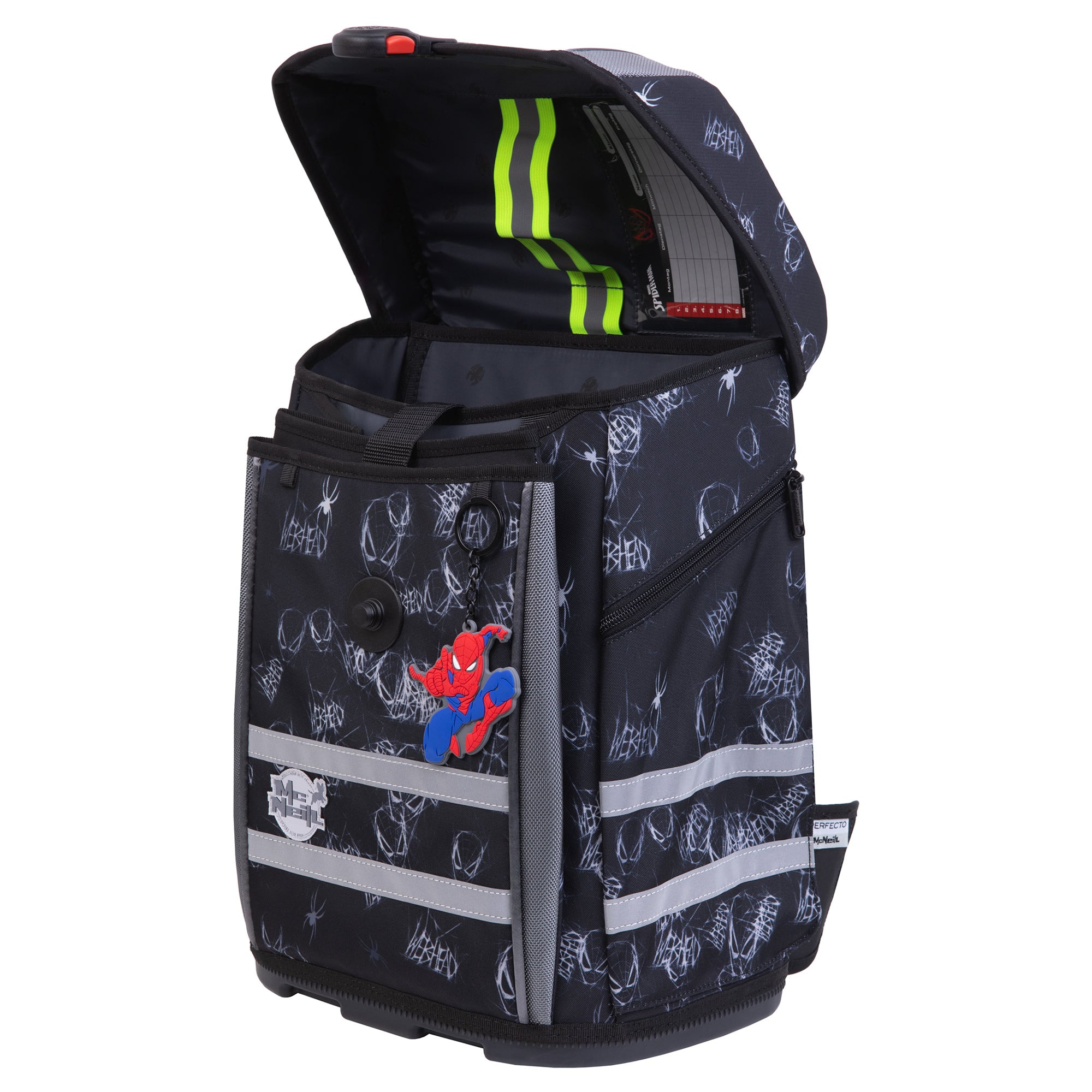 McNeill Schulranzen Perfecto Spider Man II 5tlg. Set – Ergonomischer Marvel ClickFlex System