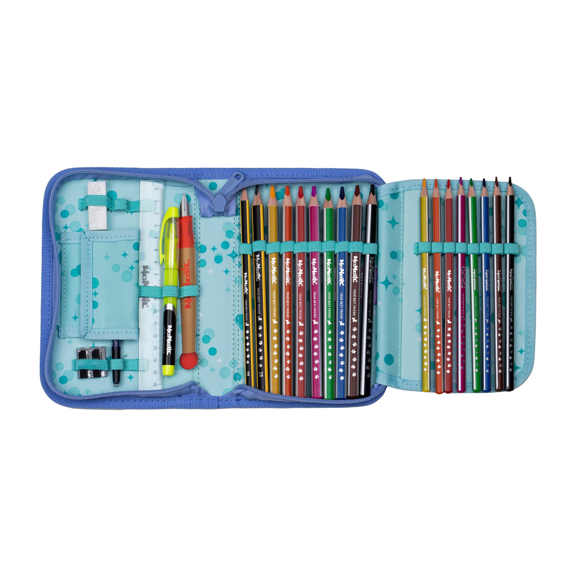 McNeill Schulranzen Perfecto Stitch 5tlg. Set – Ergonomischer Disney ClickFlex System