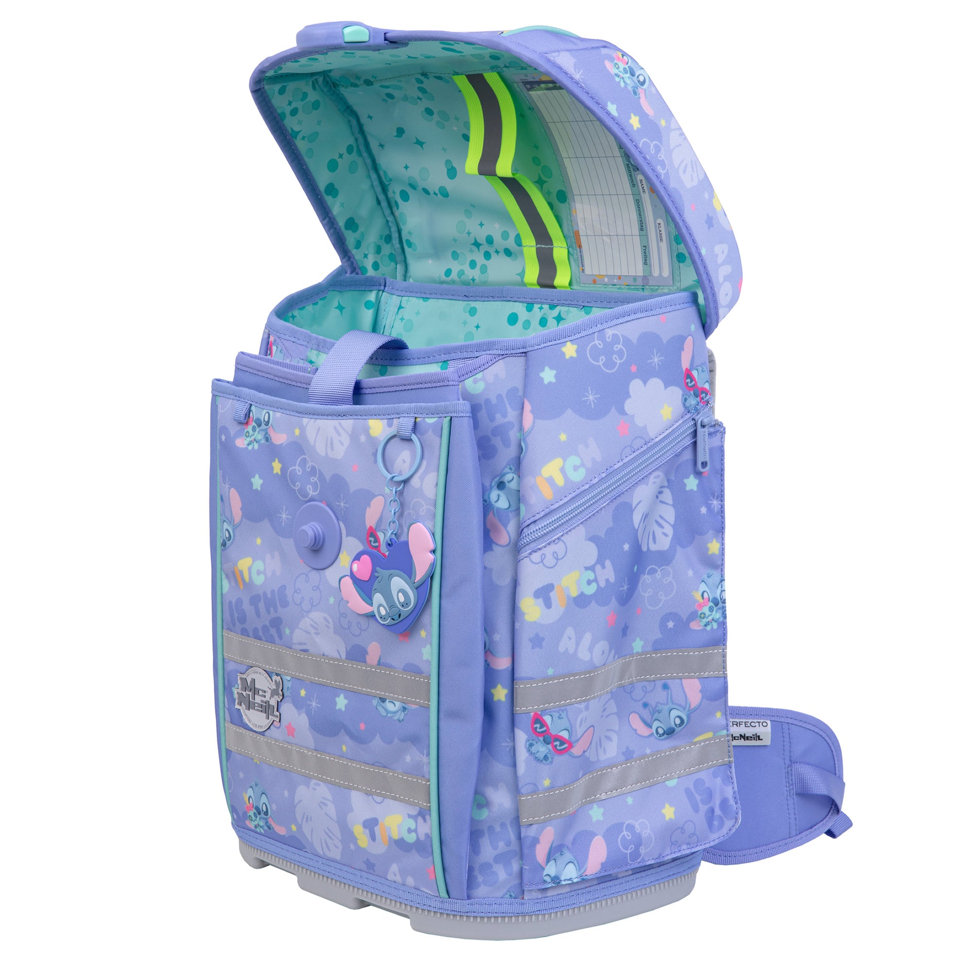 McNeill Schulranzen Perfecto Stitch 5tlg. Set – Ergonomischer Disney ClickFlex System
