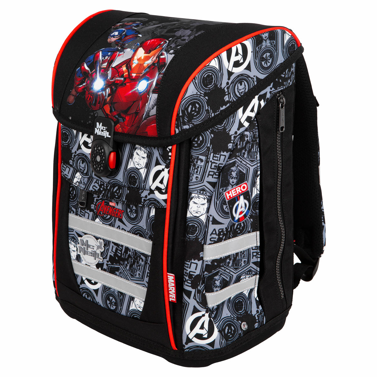 McNeill Teneris Avengers Schulranzen 4tlg. Set – Marvel Air-Flow