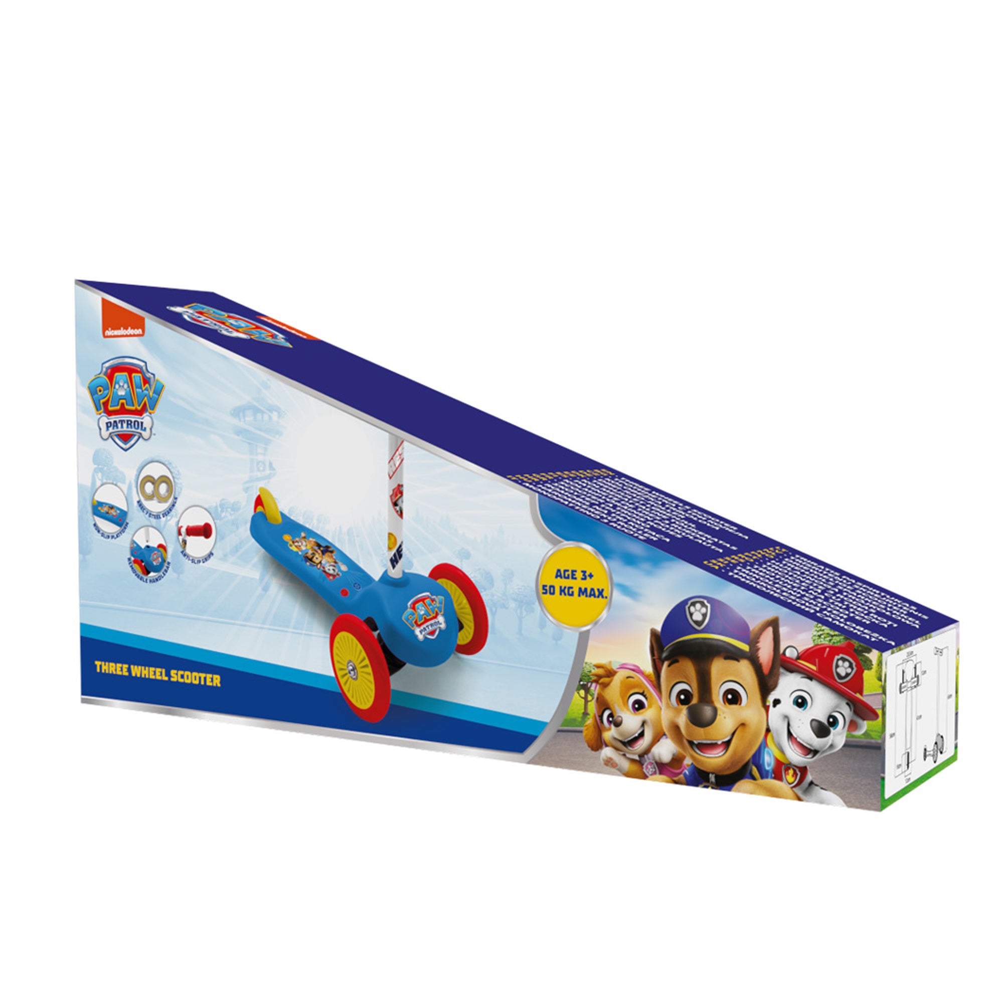 Paw Patrol Balance Scooter 3-Rad Jungen Roller Blau