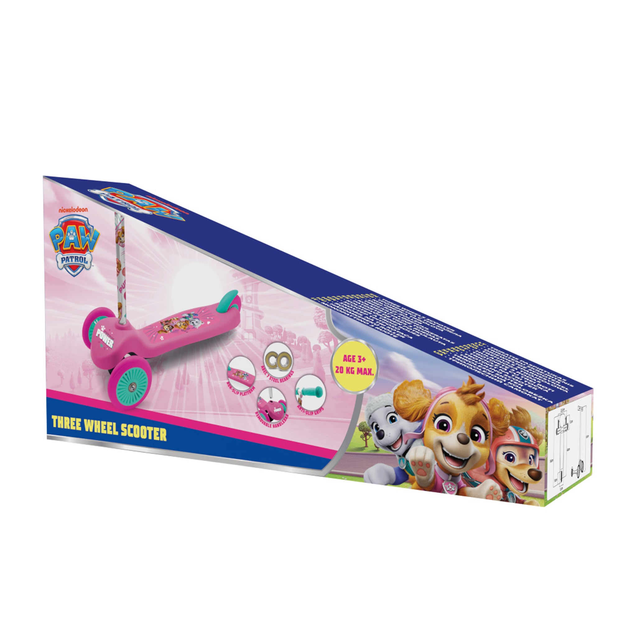 Paw Patrol Skye Balance Scooter 3-Rad Mädchen Roller Pink